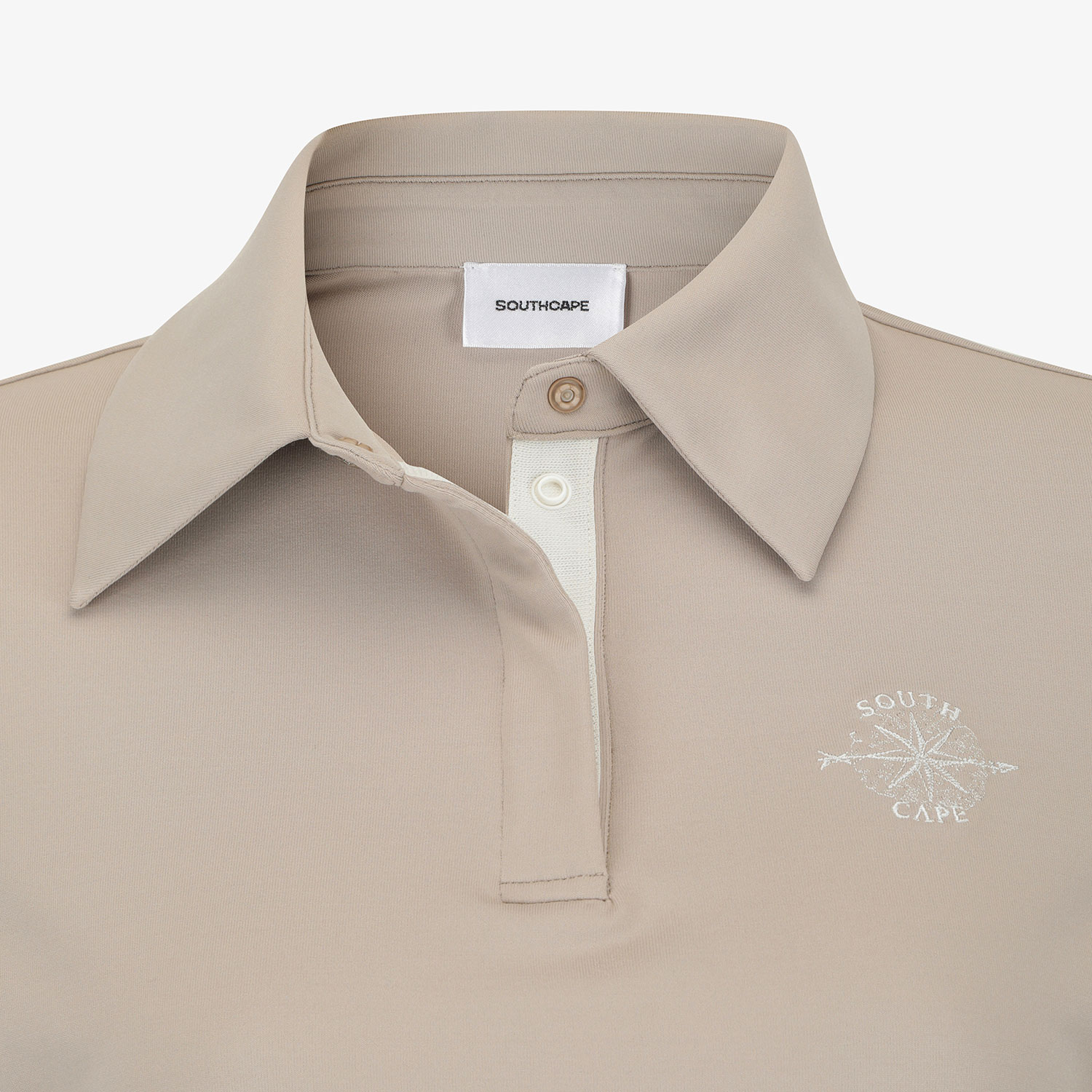 Áo golf nữ tay dài cổ bẻ màu cát nhạt — ảnh 4