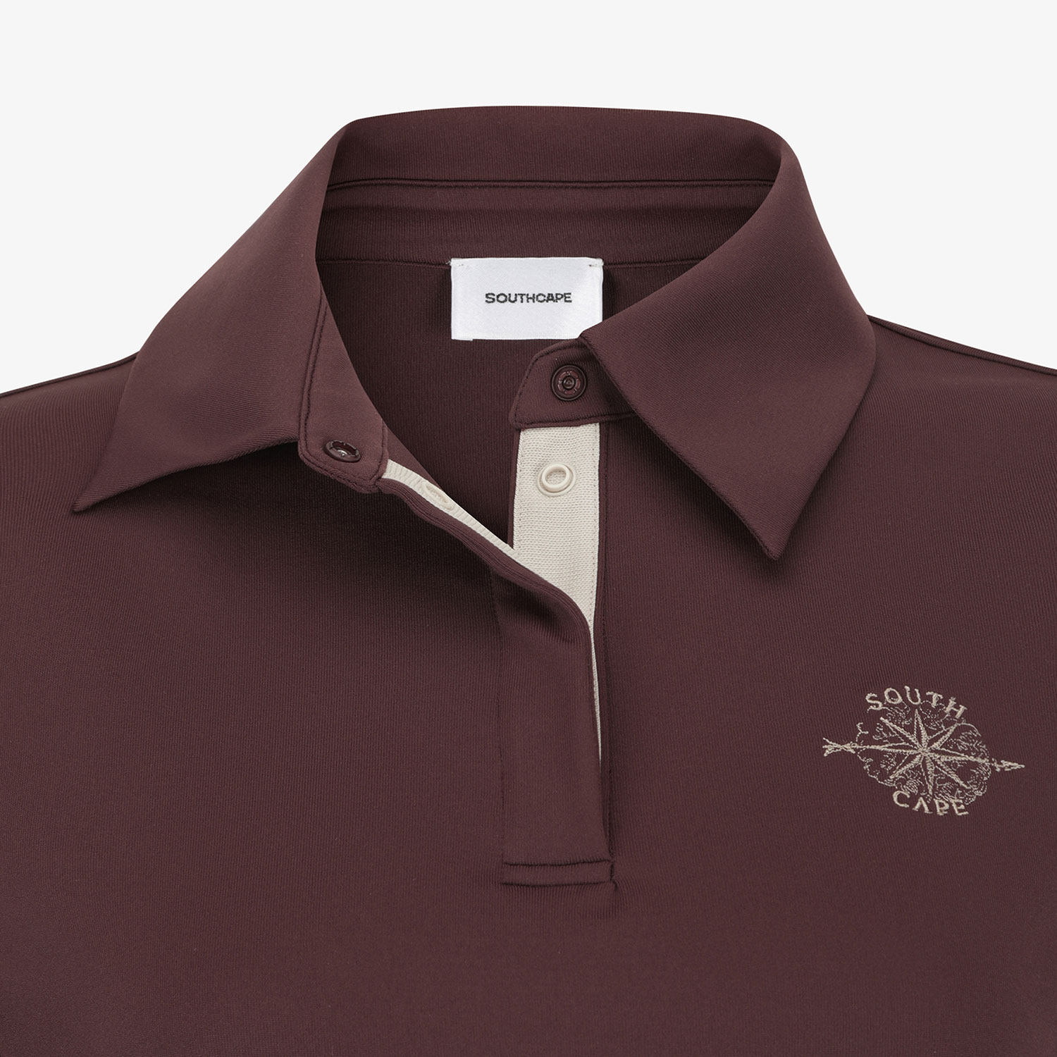 Áo golf nữ tay dài cổ bẻ màu đỏ rượu vang — ảnh 4
