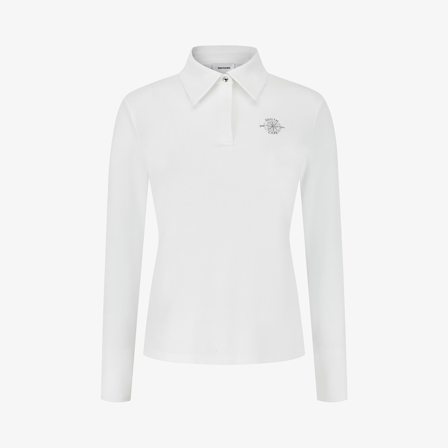 Áo golf nữ Southcape trắng tay dài cổ bẻ có logo nhỏ phía ngực
