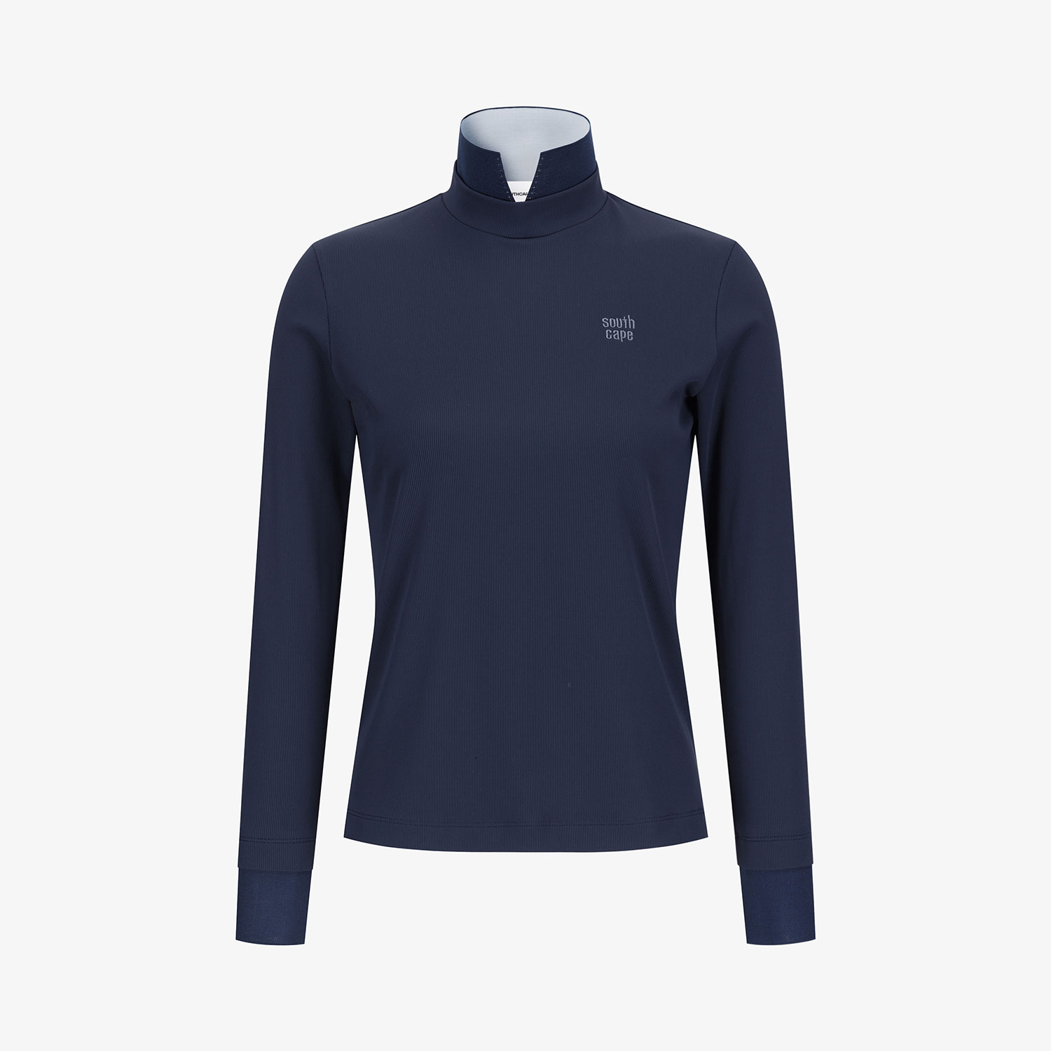Áo golf nữ Southcape màu xanh navy đậm cổ trụ cao tay dài
