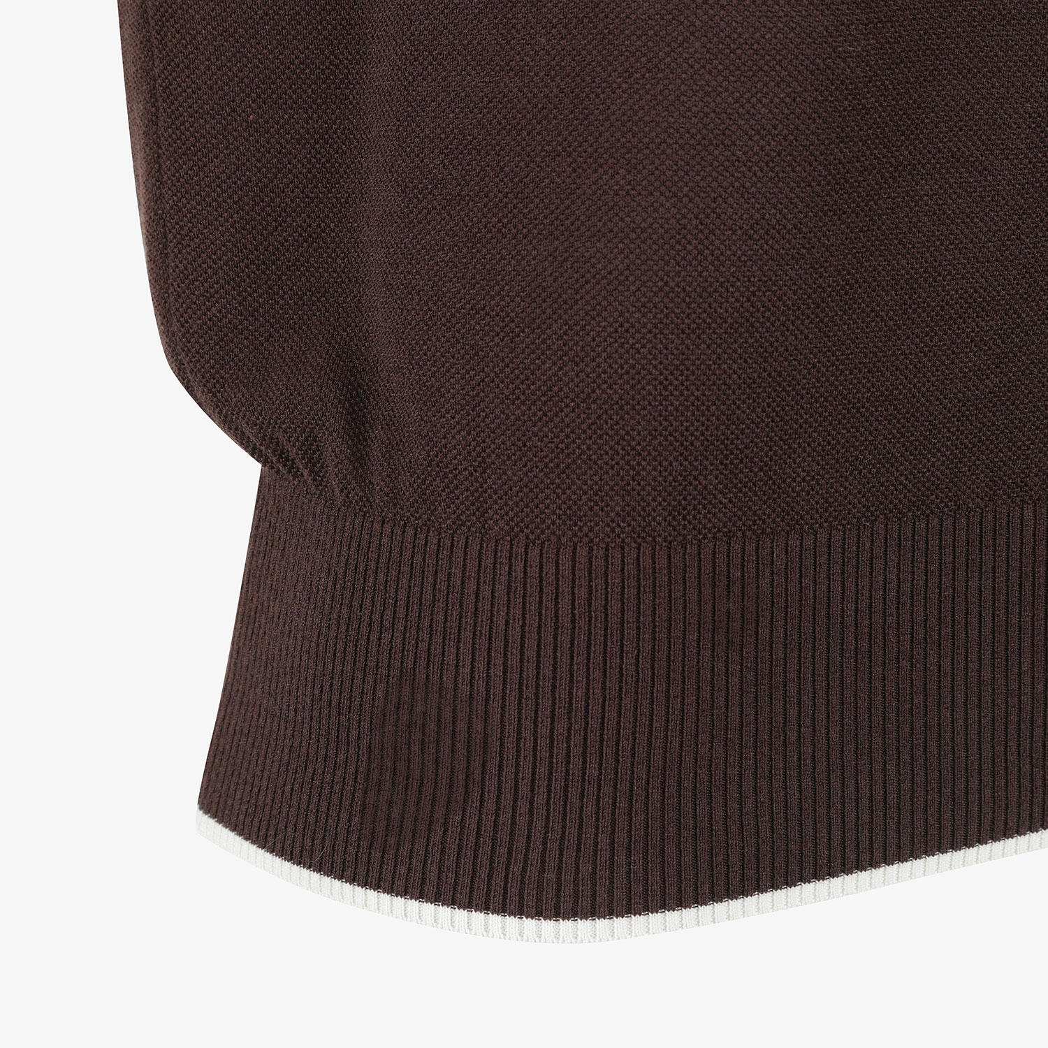 Áo knit golf nữ cổ tròn tay dài màu nâu — ảnh 6
