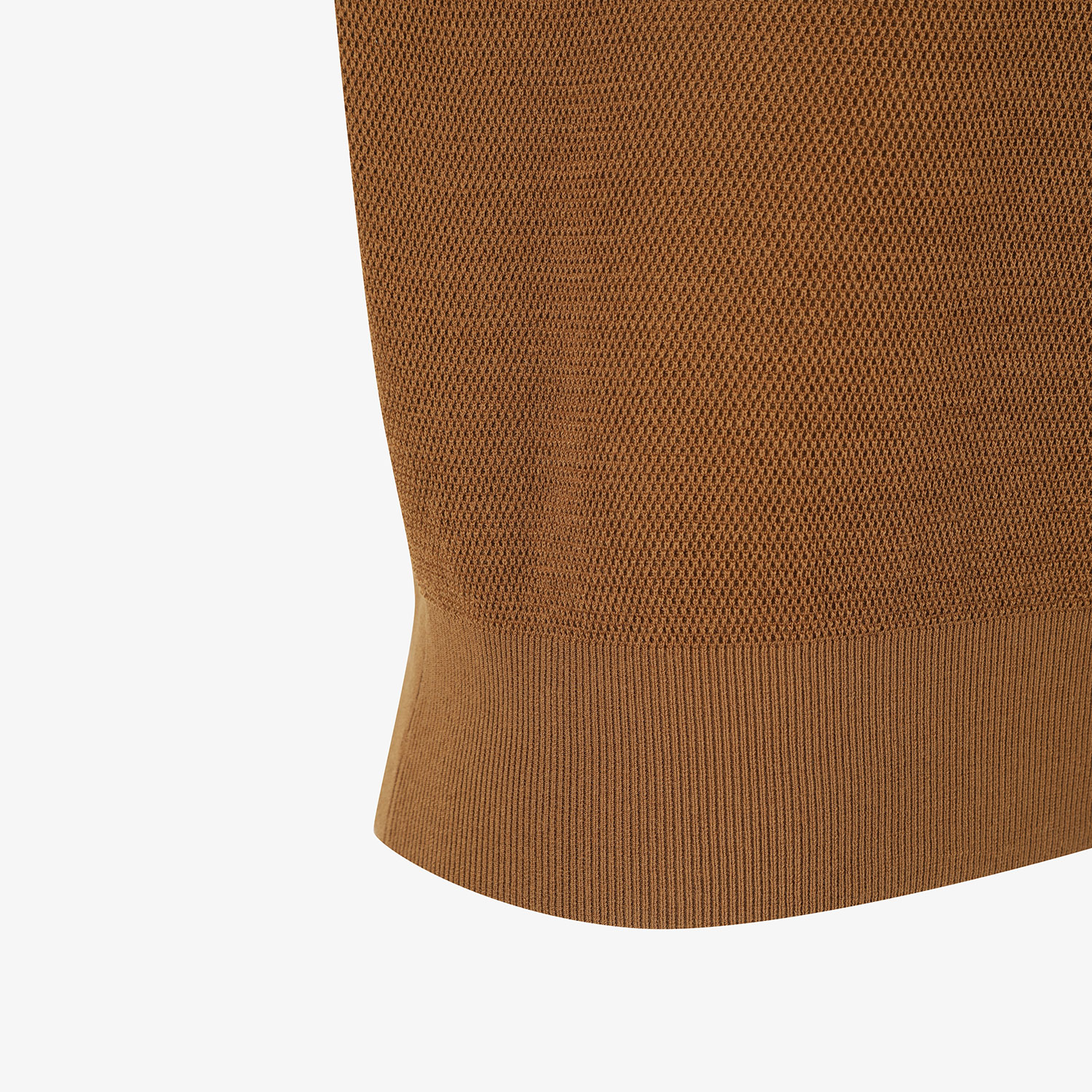 Áo knit golf nữ cổ bẻ nút đôi tay ngắn màu nâu nhạt — ảnh 6