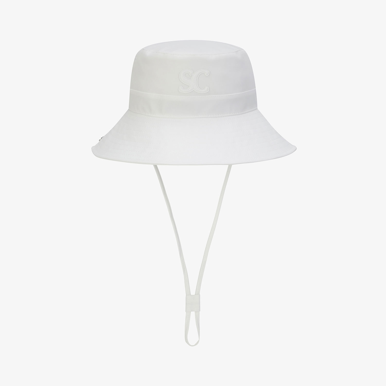 Mũ golf nữ vành rộng màu trắng có dây cằm tiện lợi — ảnh 2