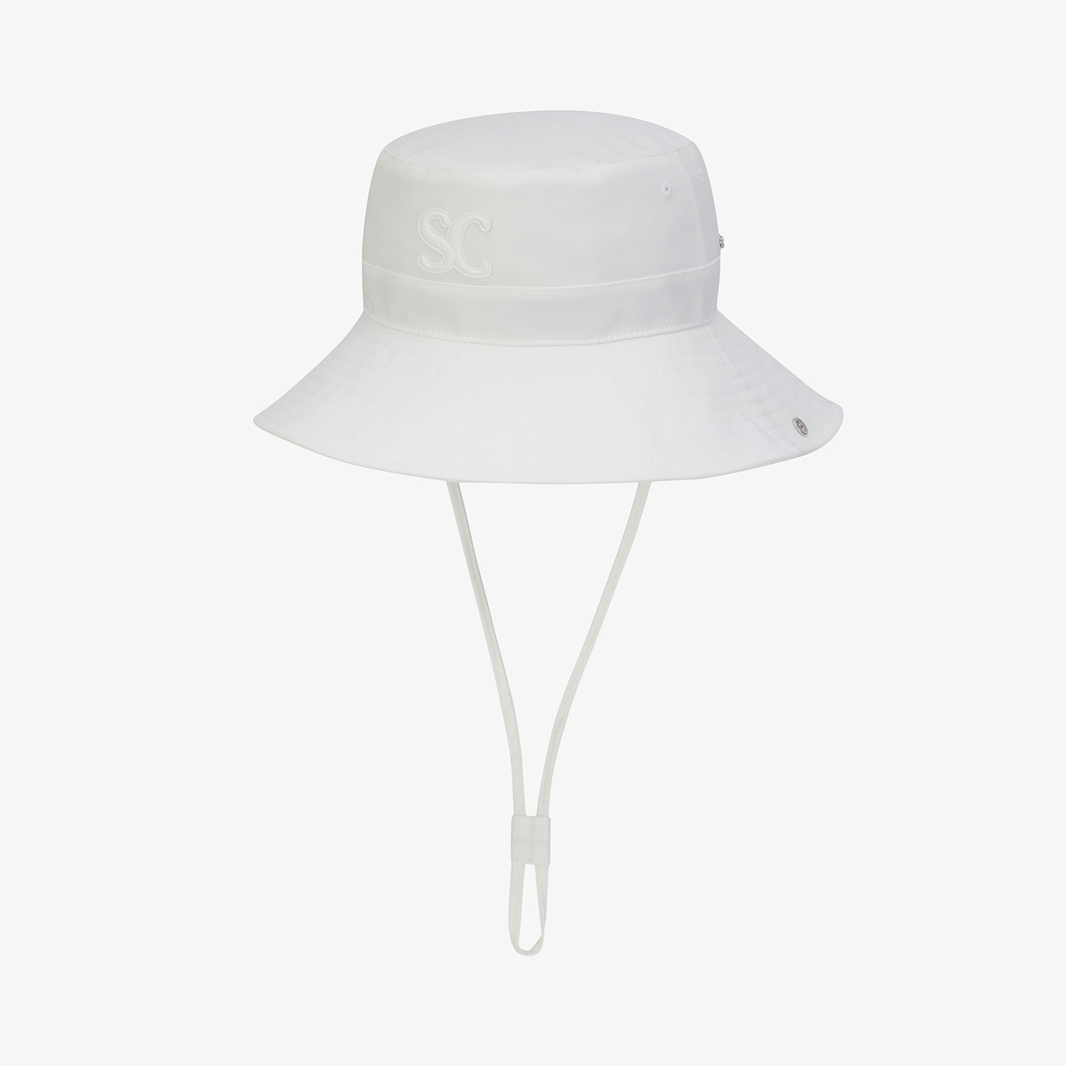 Mũ golf nữ vành rộng màu trắng có dây cằm tiện lợi — ảnh 3