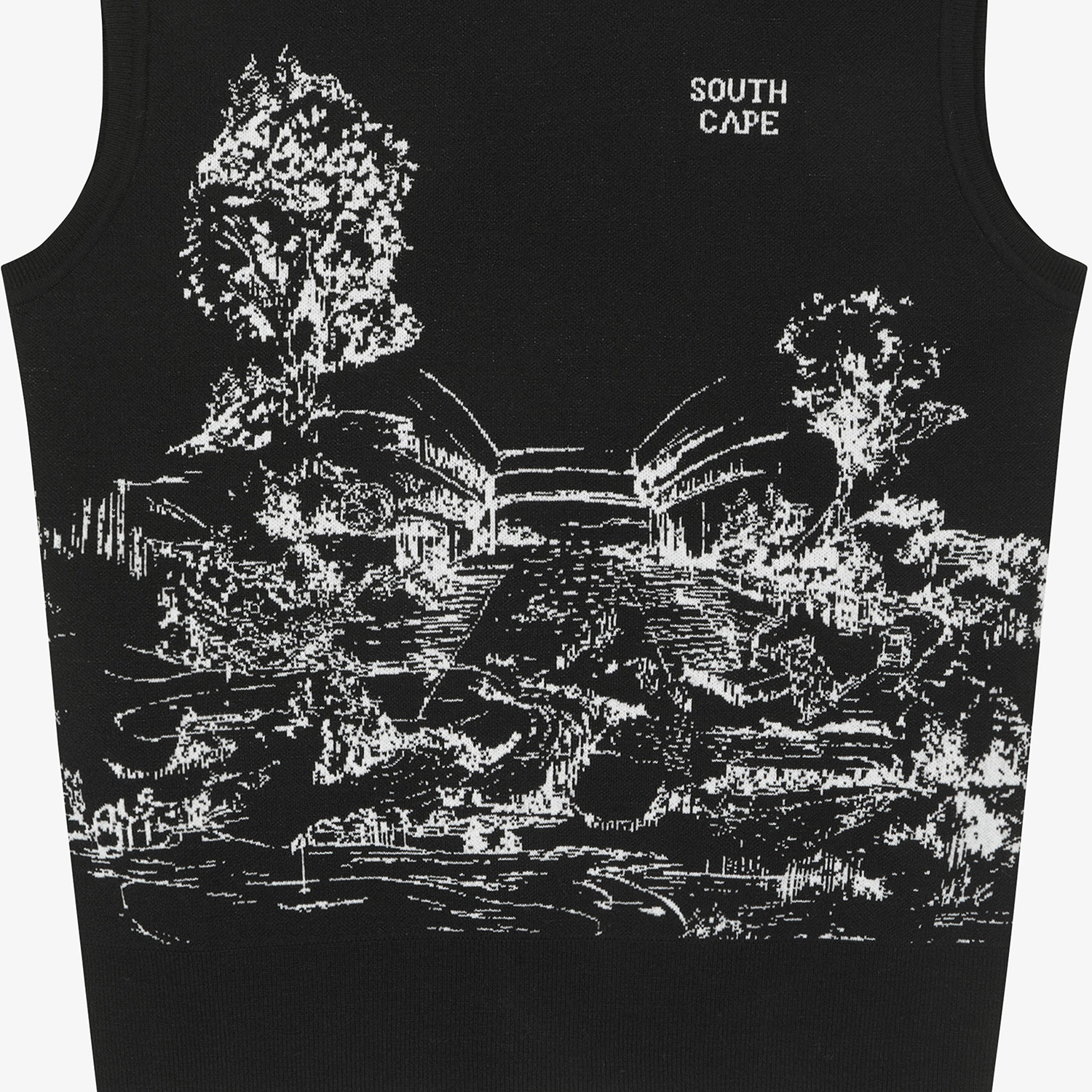 Áo vest golf nữ không tay họa tiết đen trắng — ảnh 6