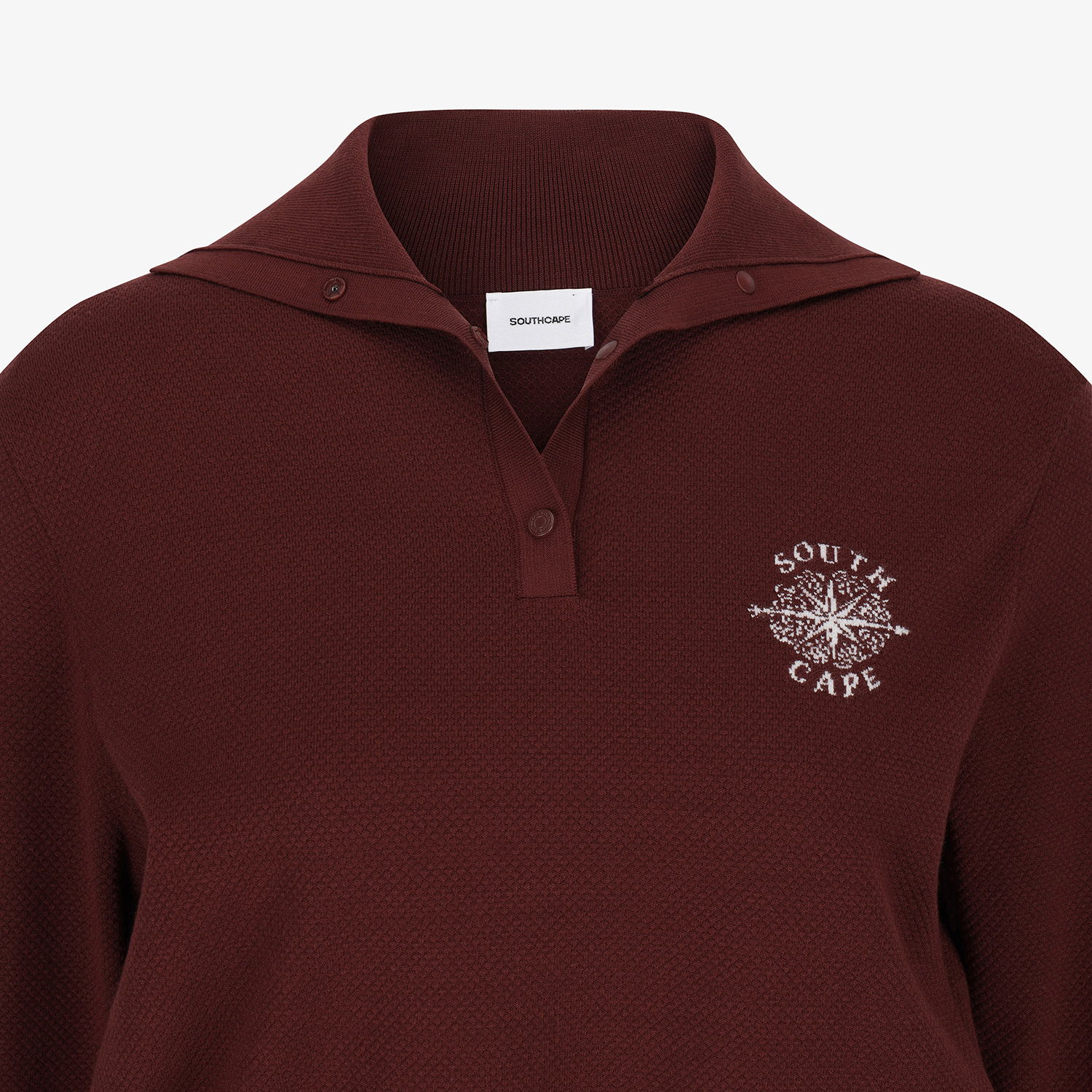Áo knit golf nữ cổ đức màu đỏ rượu vang — ảnh 4