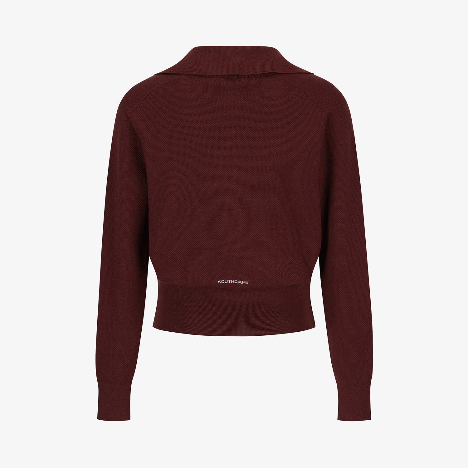 Áo knit golf nữ cổ đức màu đỏ rượu vang — ảnh 3