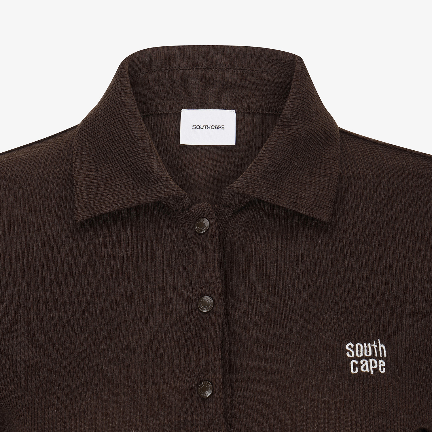 Áo golf nữ cổ bẻ tay dài màu nâu — ảnh 4