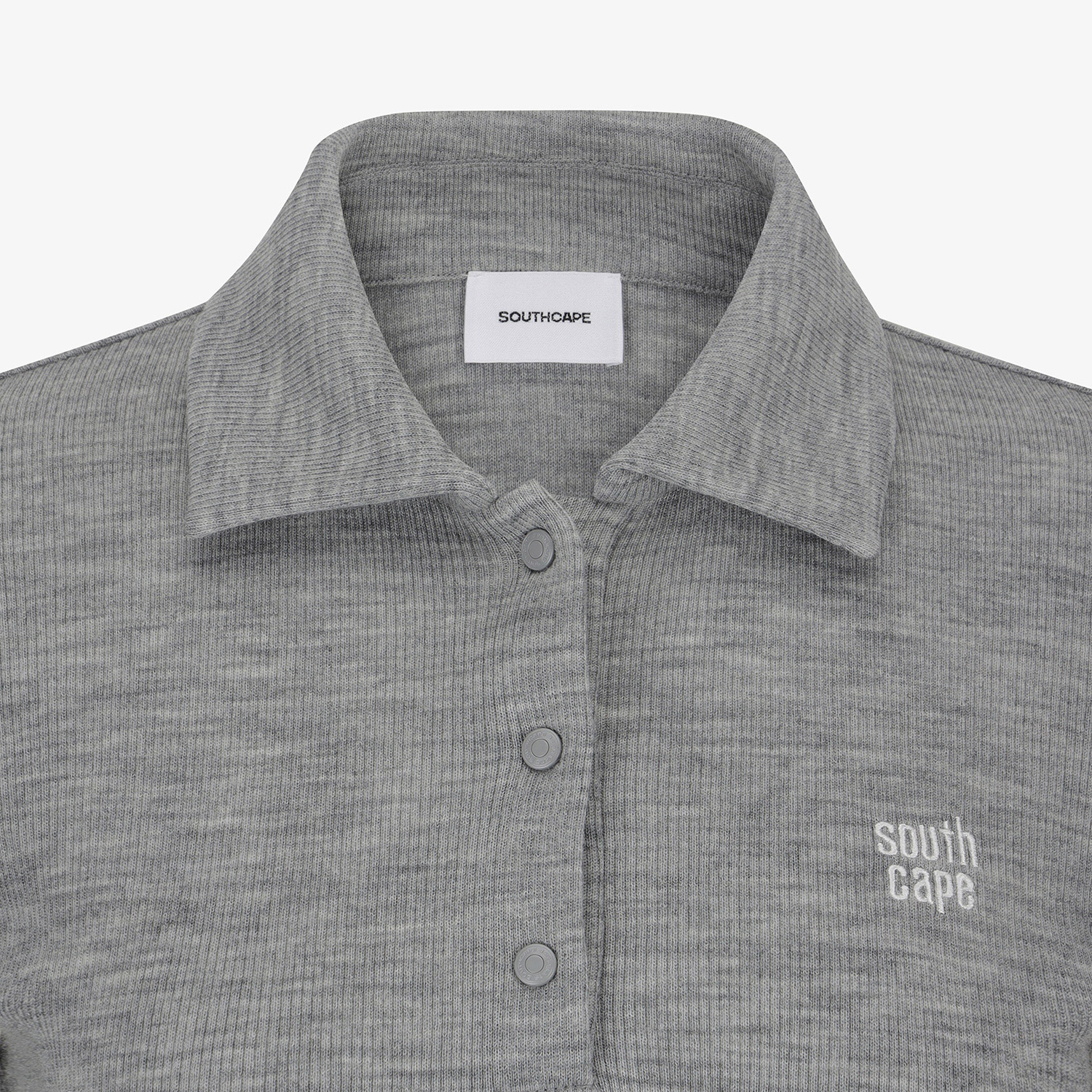 Áo golf nữ cổ bẻ tay dài màu xám — ảnh 4