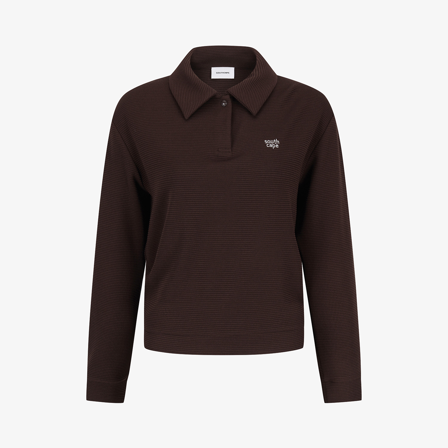 Áo golf nữ Southcape màu nâu tay dài cổ bẻ một nút