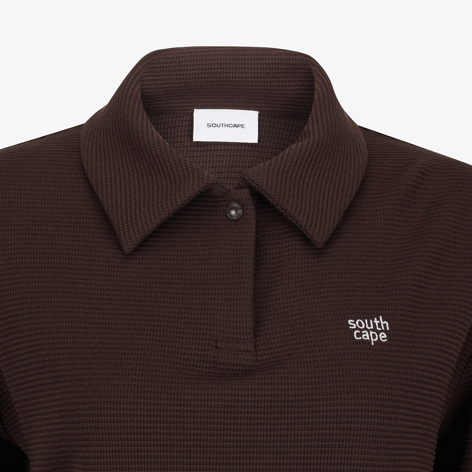 Áo golf nữ tay dài cổ bẻ màu nâu — ảnh 4