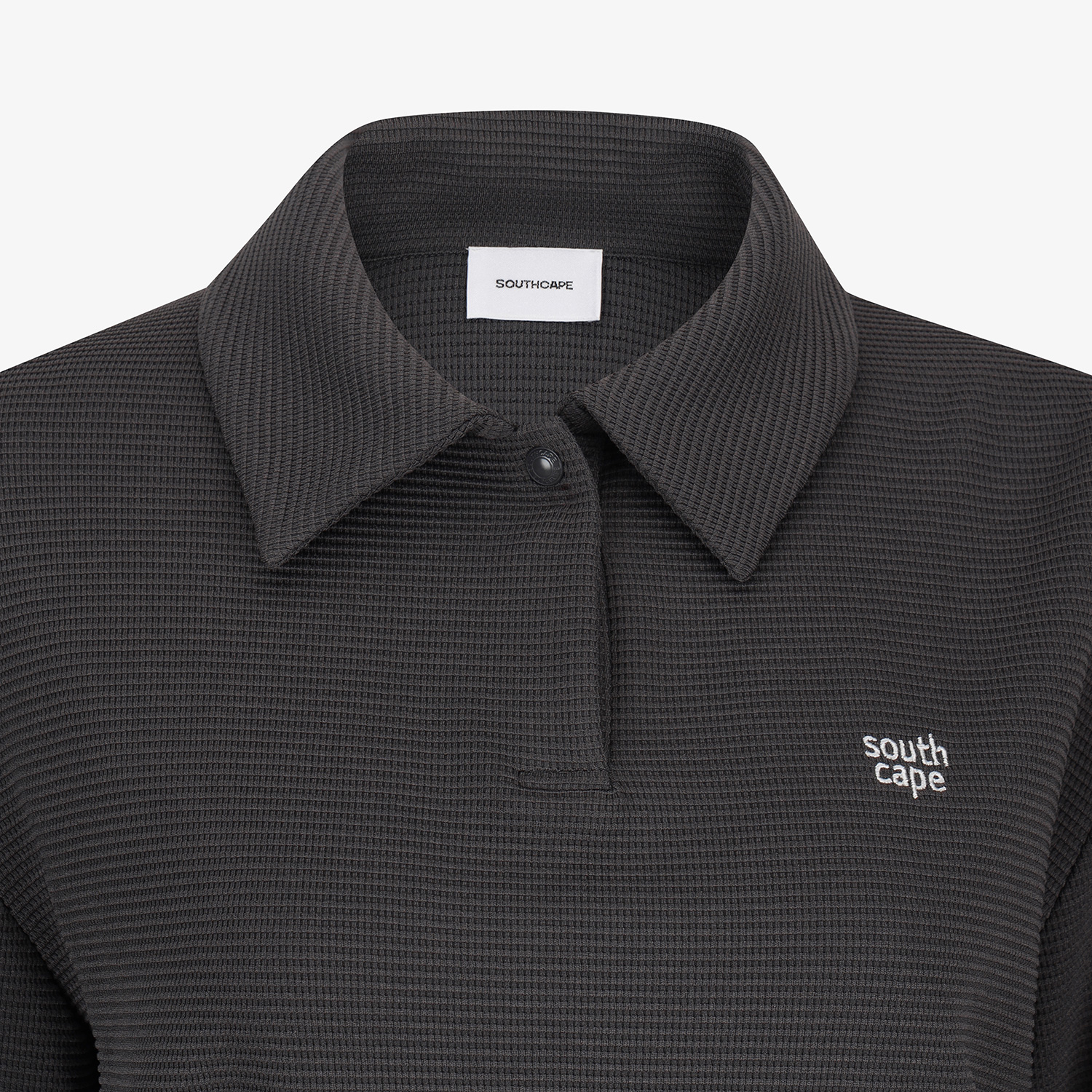 Áo golf nữ cổ bẻ tay dài màu xám đậm — ảnh 4