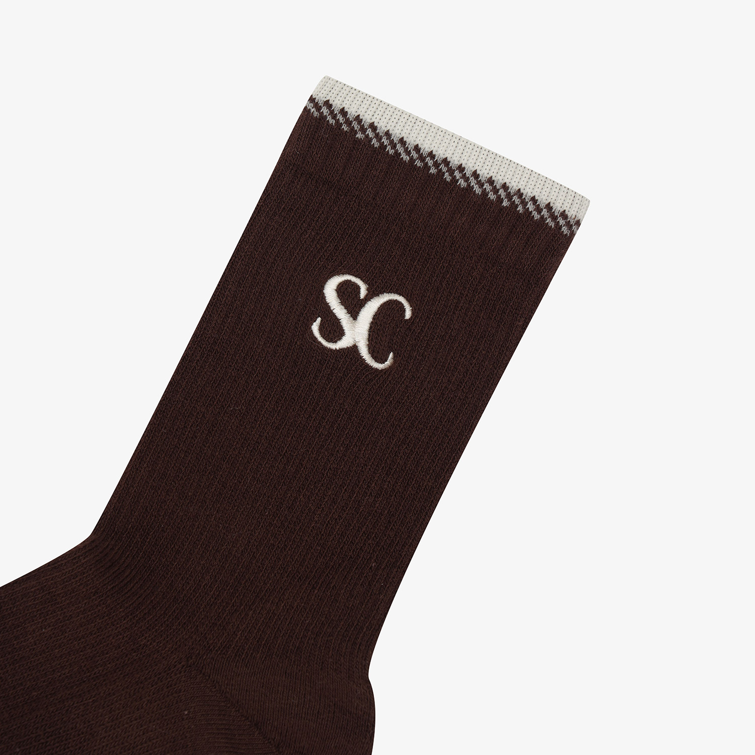 Tất golf nữ cổ cao viền sọc màu nâu — ảnh 6
