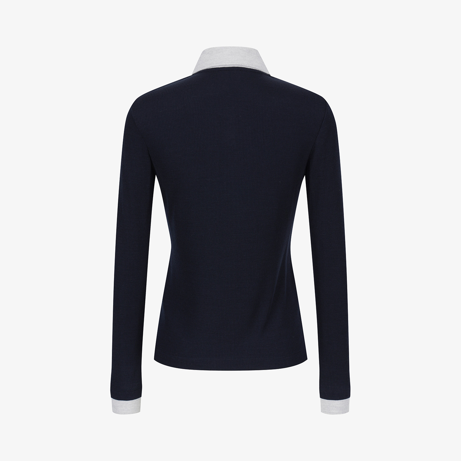 Áo golf nữ tay dài cổ sơ mi phối màu xanh navy — ảnh 3