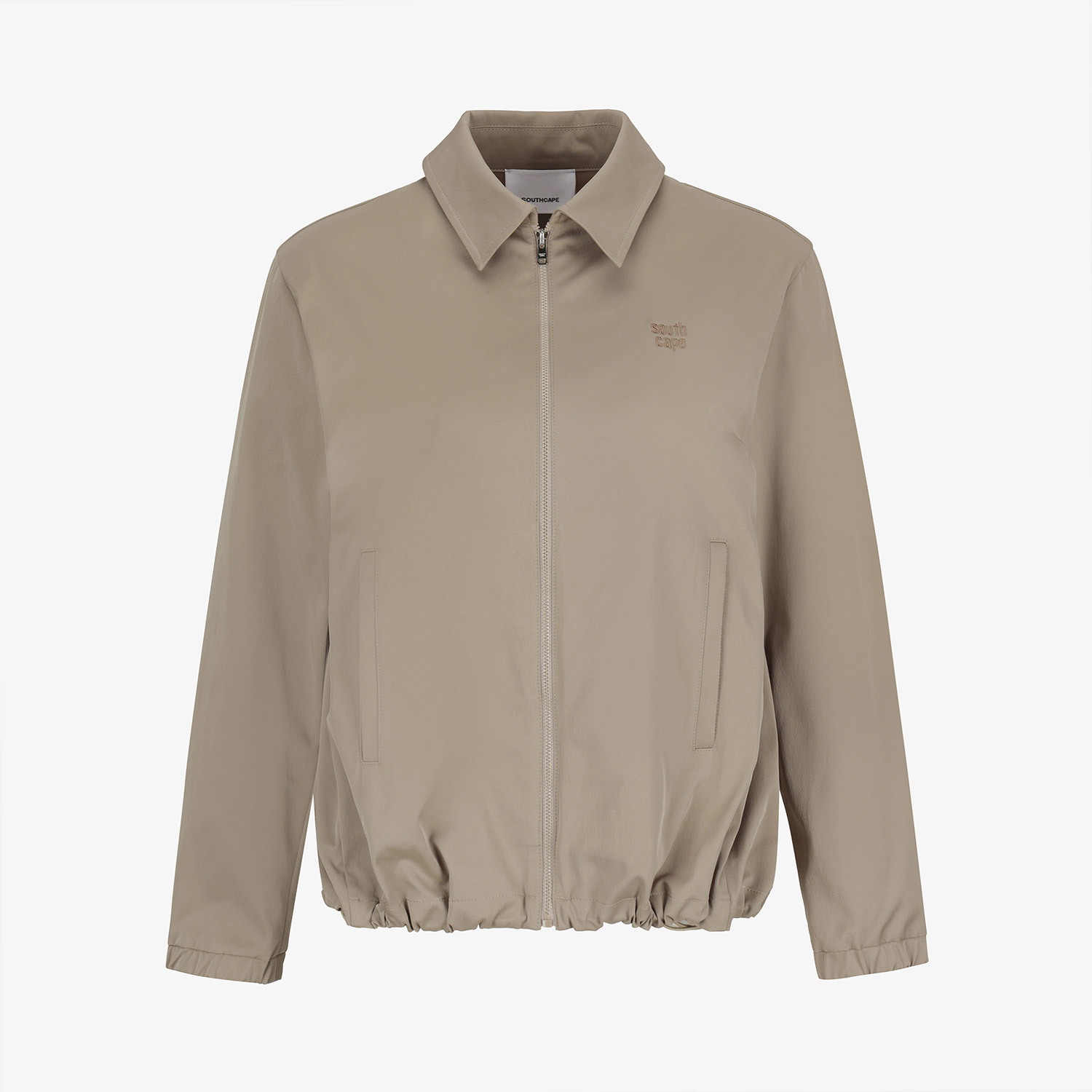 Áo khoác golf nữ màu be cổ bẻ zip trước phong cách Hàn Quốc Southcape