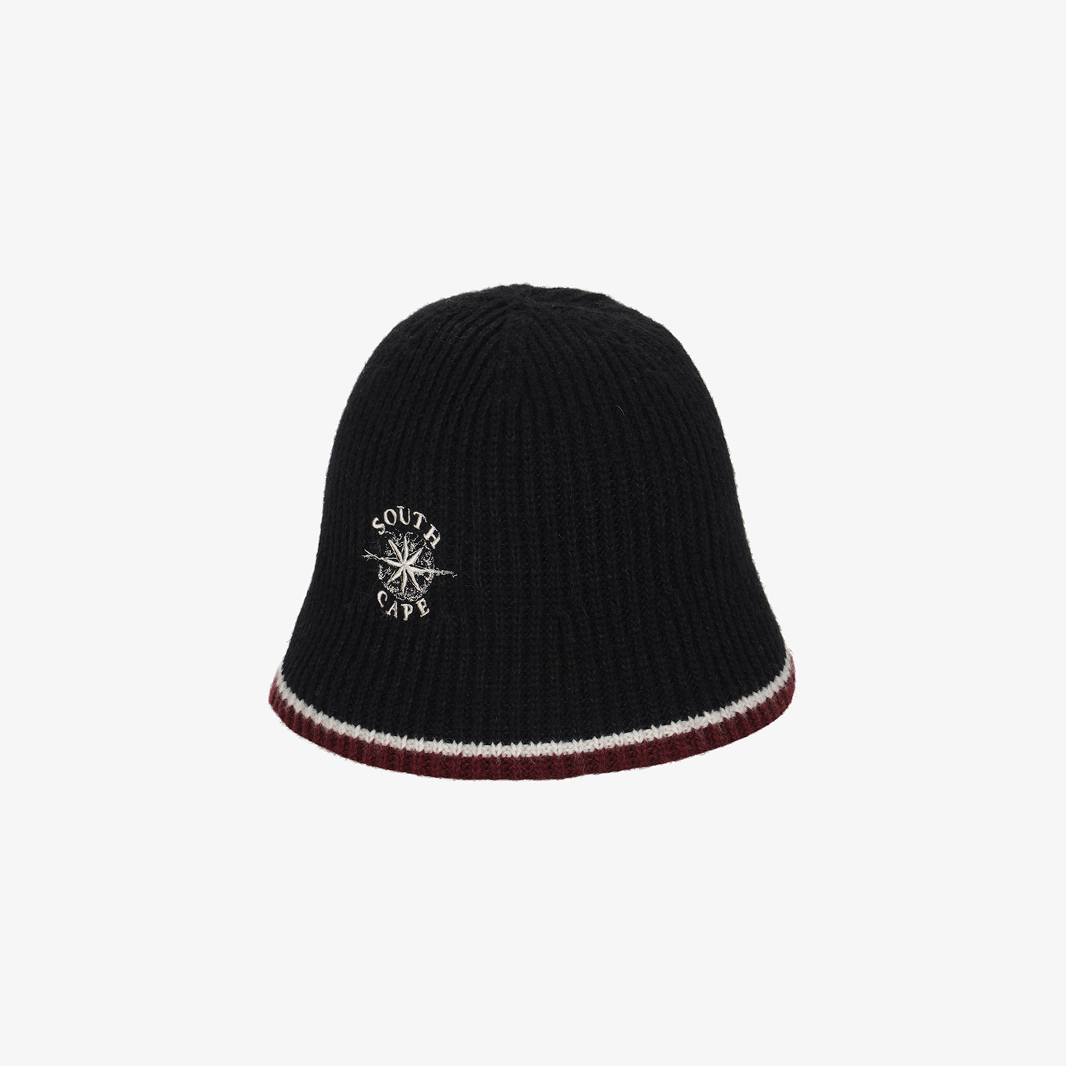 Mũ knit nữ viền trắng đỏ đen Southcape — ảnh 3