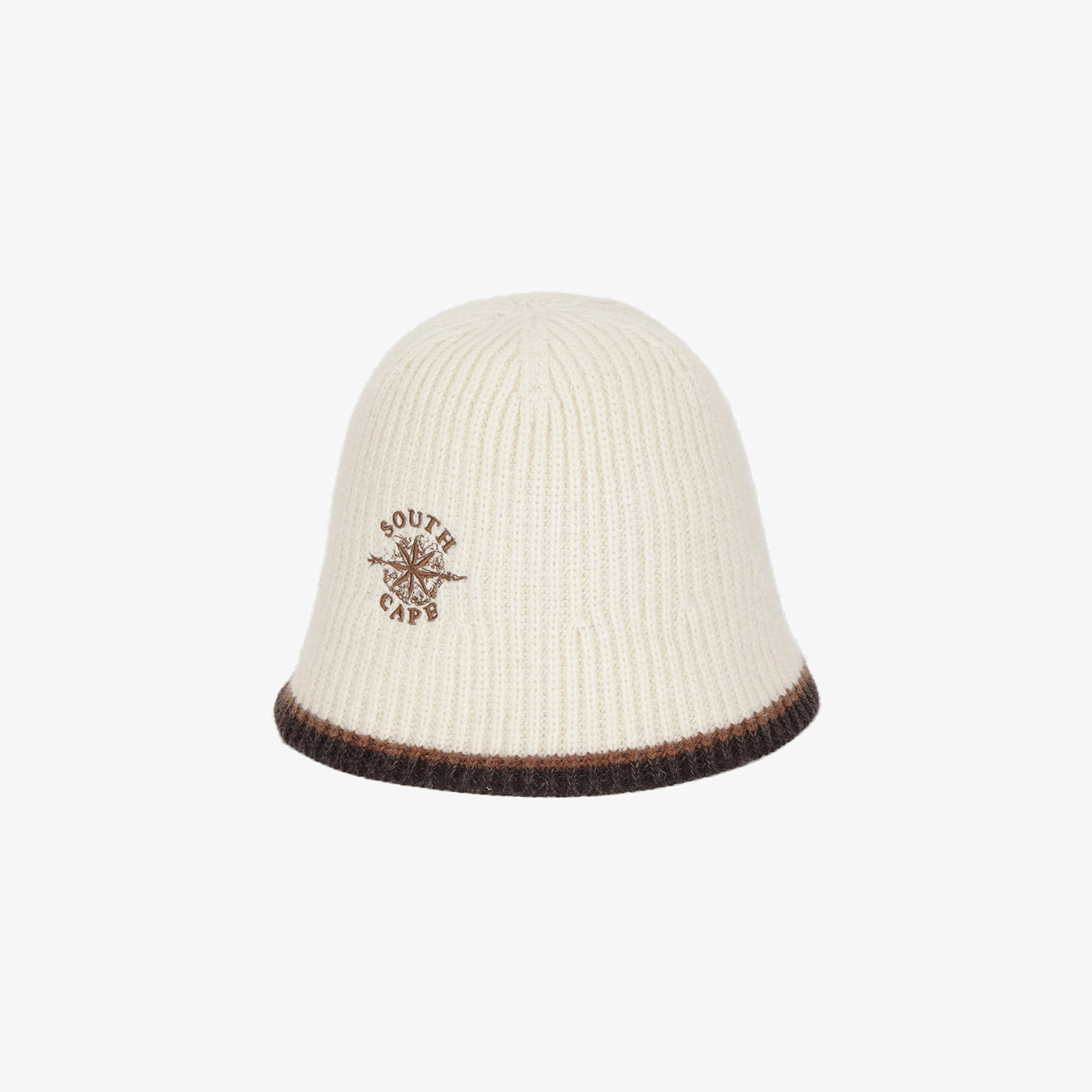 Mũ knit golf nữ màu ngà viền nâu Southcape — ảnh 3