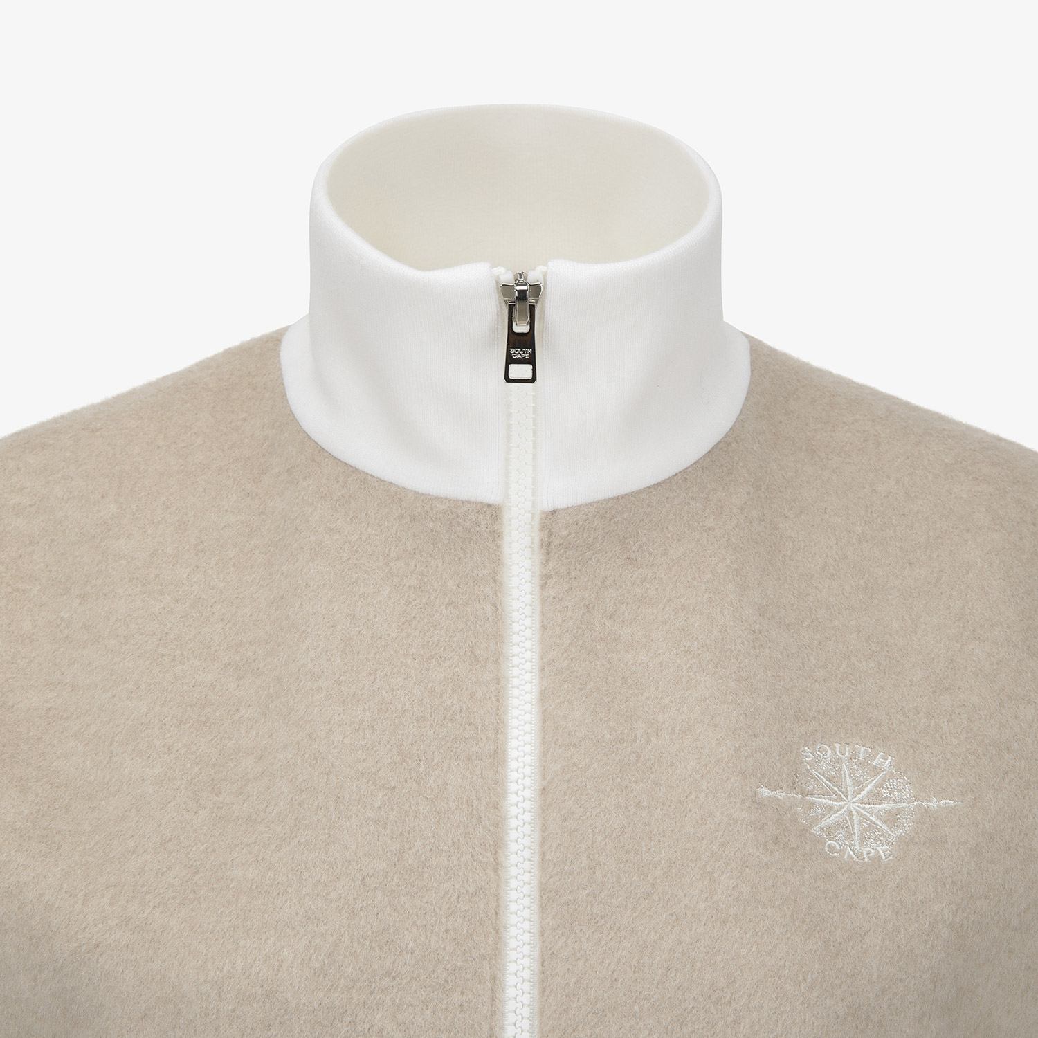 Áo vest golf nữ dáng suông cổ đứng màu be — ảnh 4