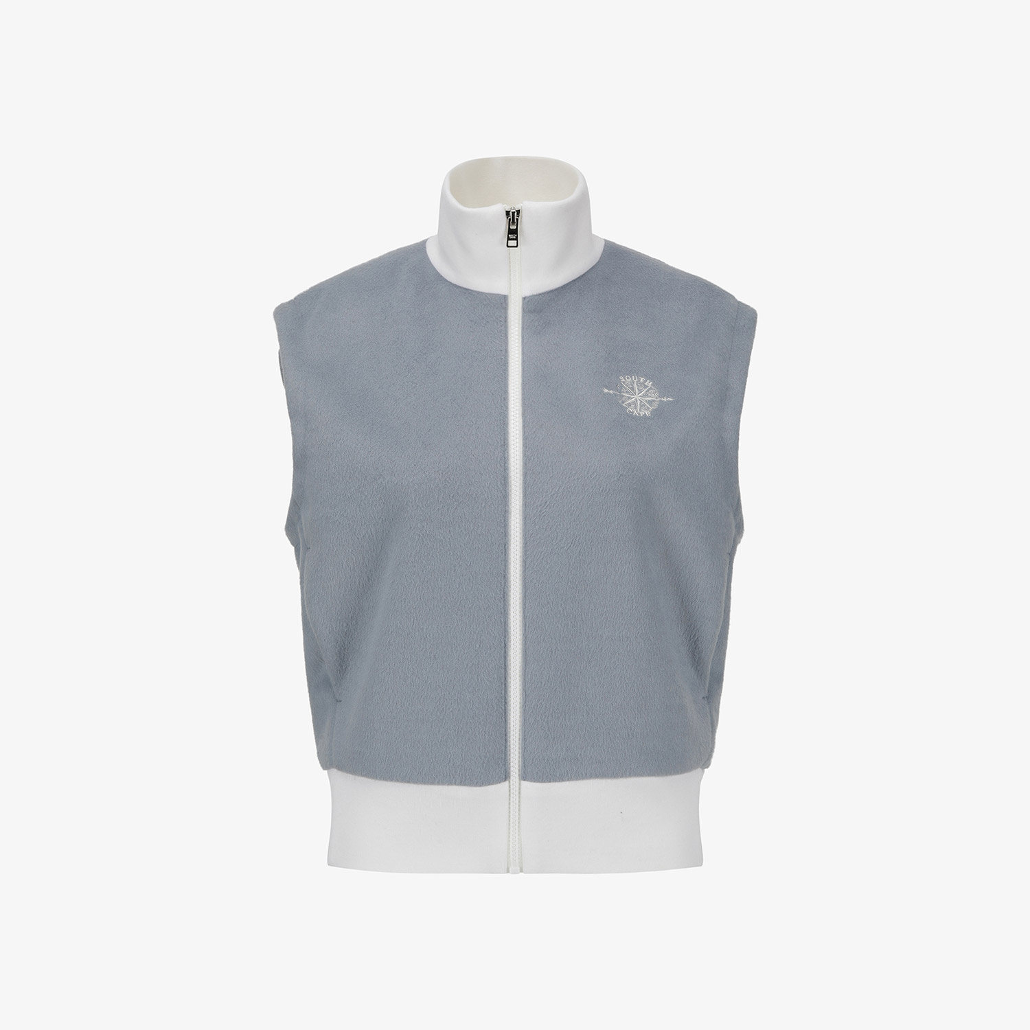 Áo vest golf nữ dáng suông cổ cao màu xanh dương — ảnh 2