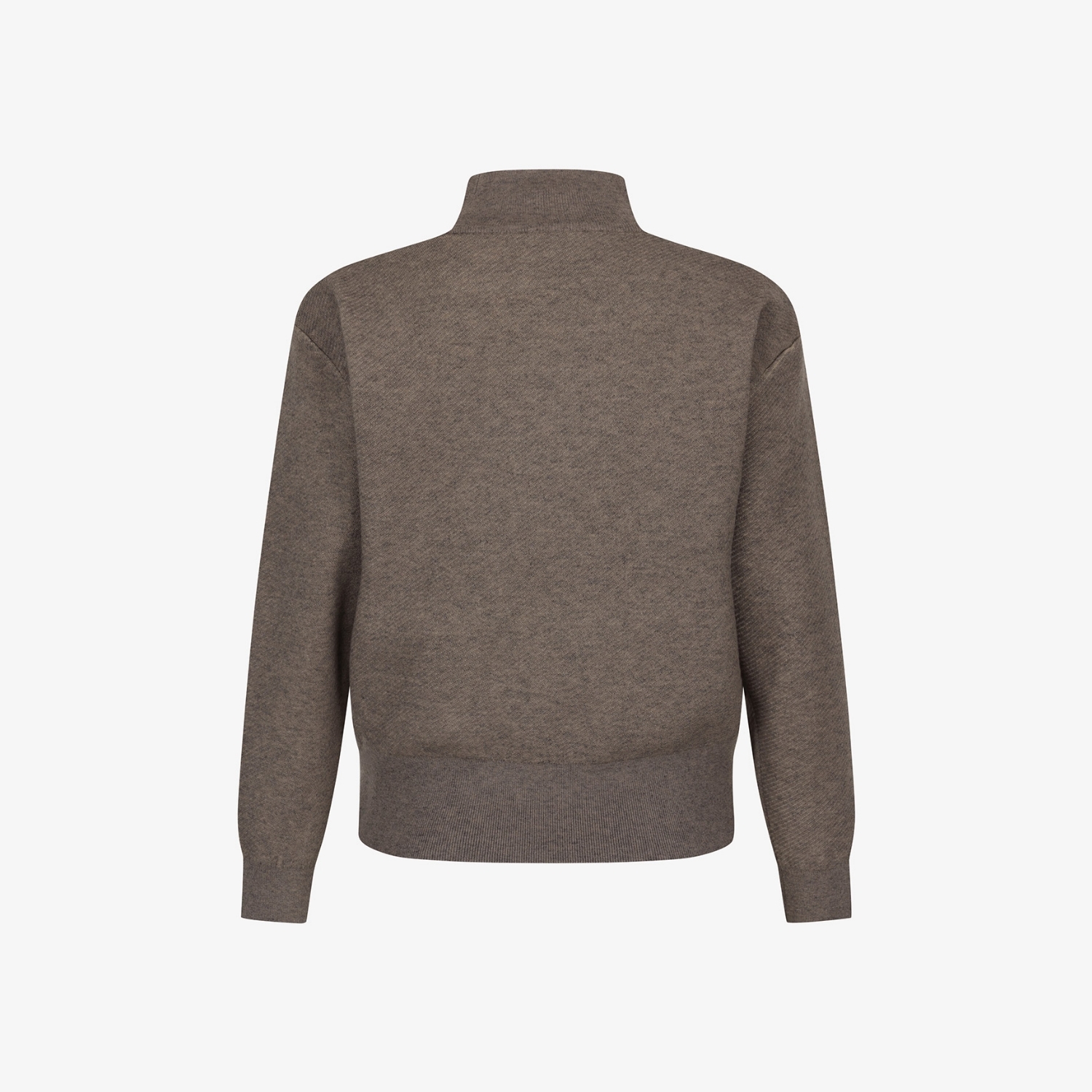 Áo knit golf nữ cổ cao tay dài màu nâu nhạt — ảnh 3