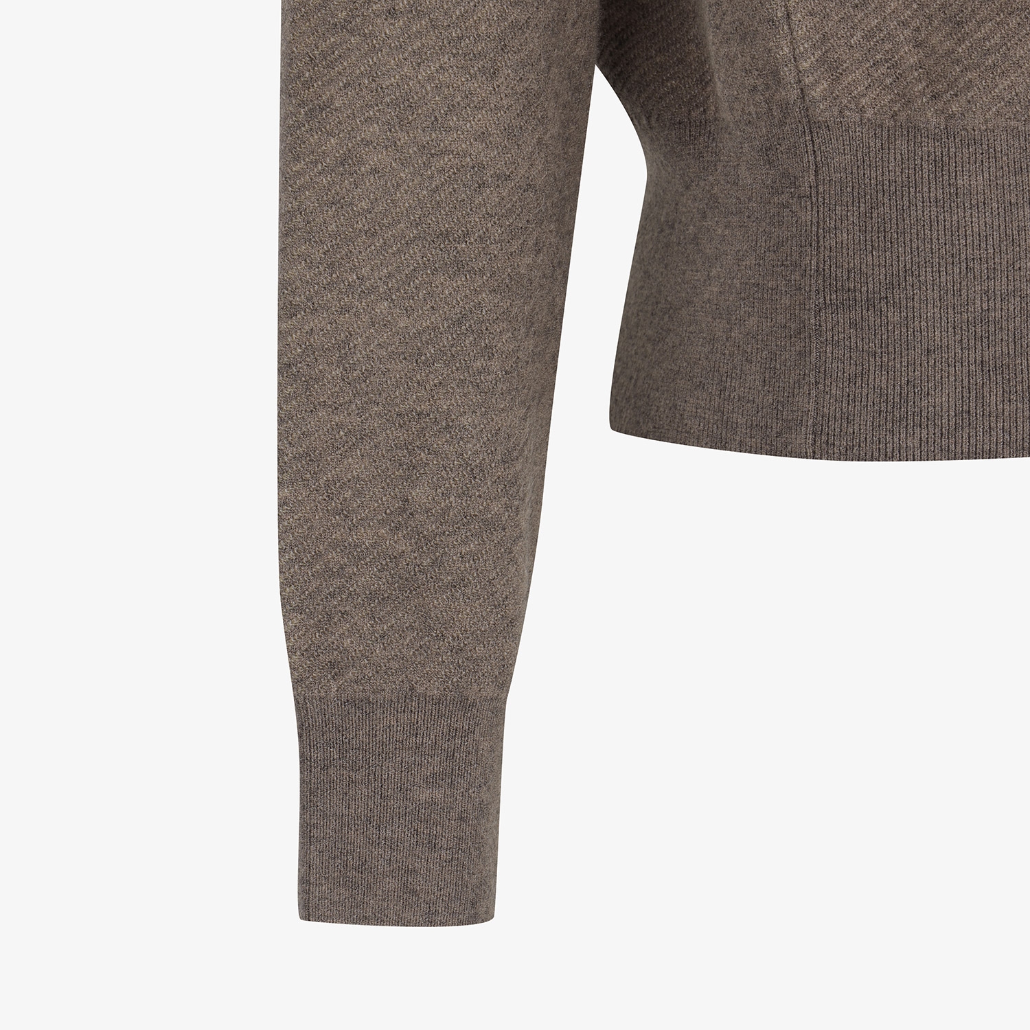 Áo knit golf nữ cổ cao tay dài màu nâu nhạt — ảnh 5