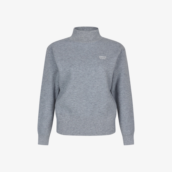 Áo knit golf nữ màu xanh dương cổ cao thiết kế tay dài của Southcape
