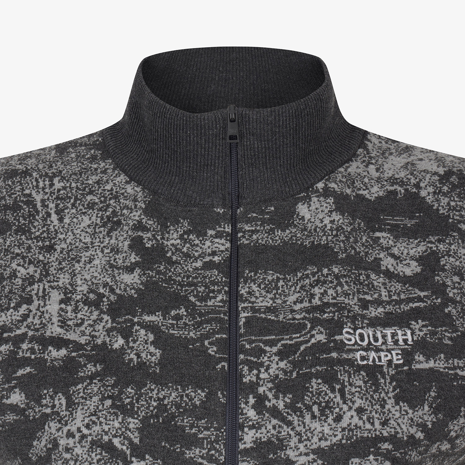 Áo vest golf nữ cổ đứng họa tiết xám đậm — ảnh 4