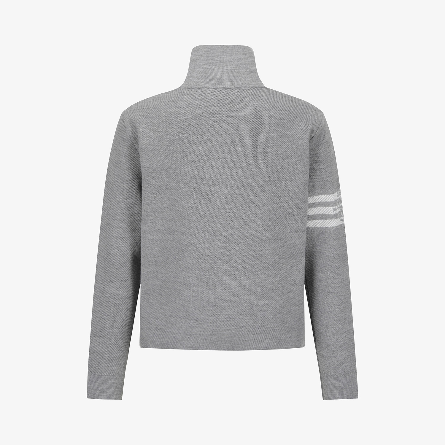 Áo knit golf nữ cổ cao khoá kéo màu xám — ảnh 3