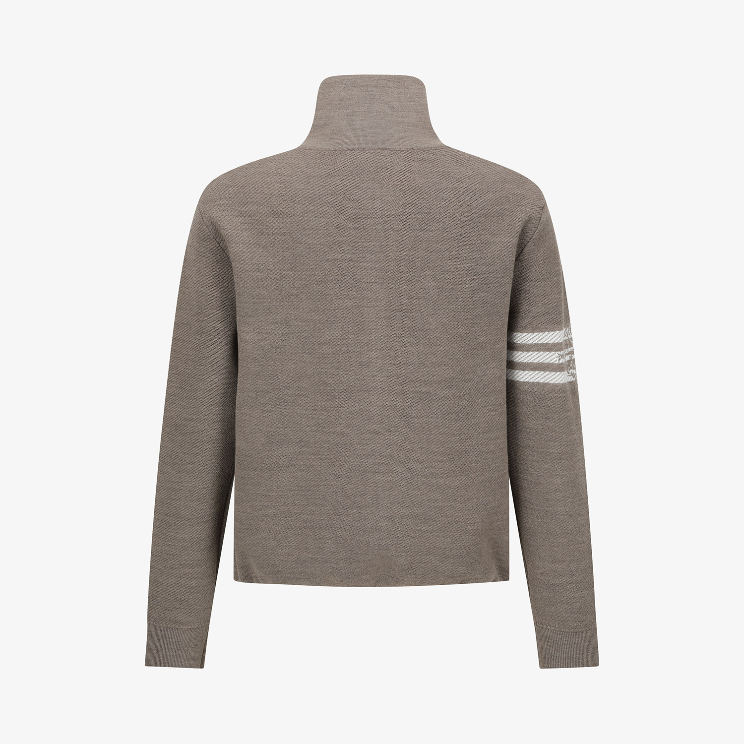 Áo knit golf nữ cổ cao tay dài màu nâu nhạt — ảnh 3