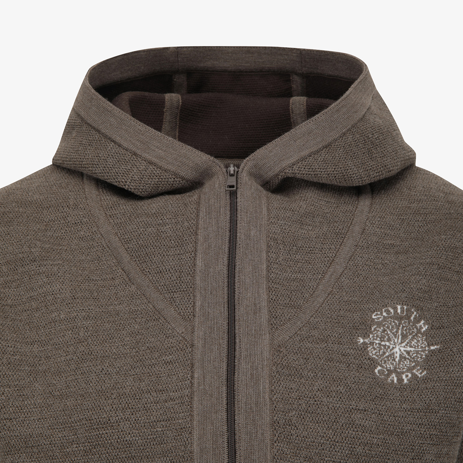 Áo knit golf nữ kiểu khóa kéo màu nâu nhạt — ảnh 4