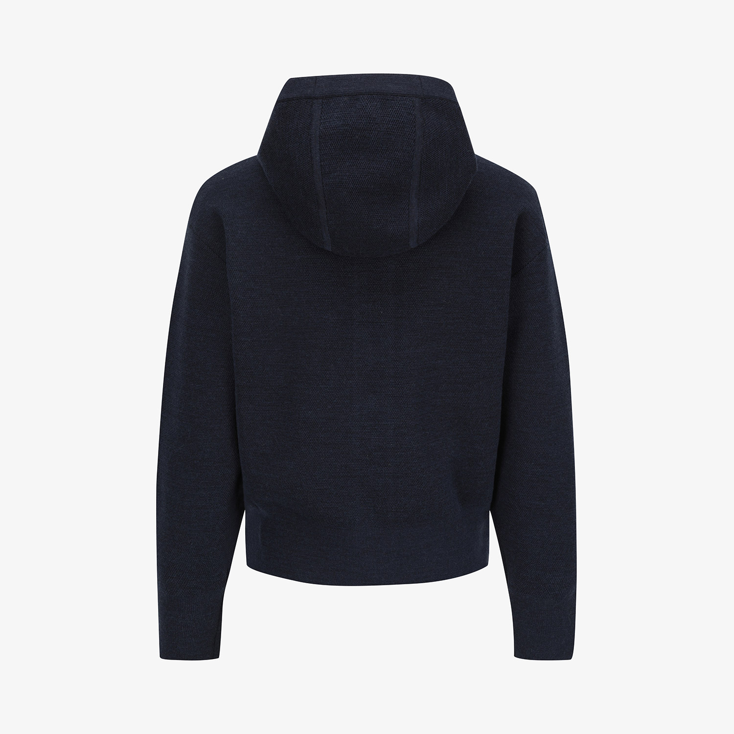 Áo knit golf nữ kiểu khóa kéo có mũ màu xanh navy — ảnh 3