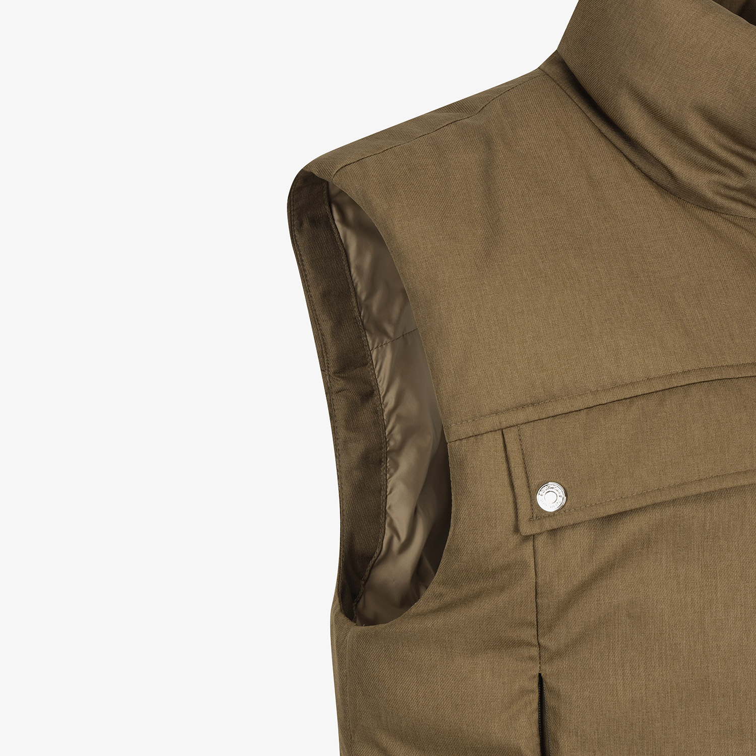 Áo vest golf nữ dáng ôm cổ cao màu be — ảnh 5
