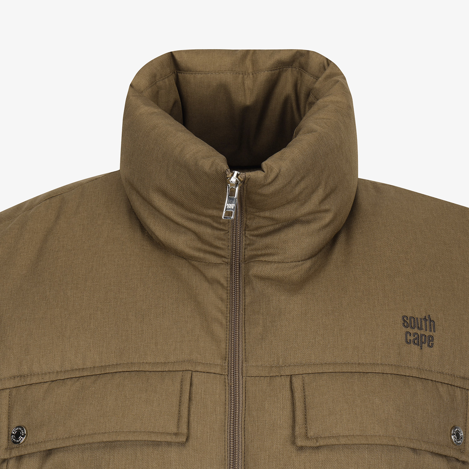 Áo vest golf nữ dáng ôm cổ cao màu be — ảnh 4