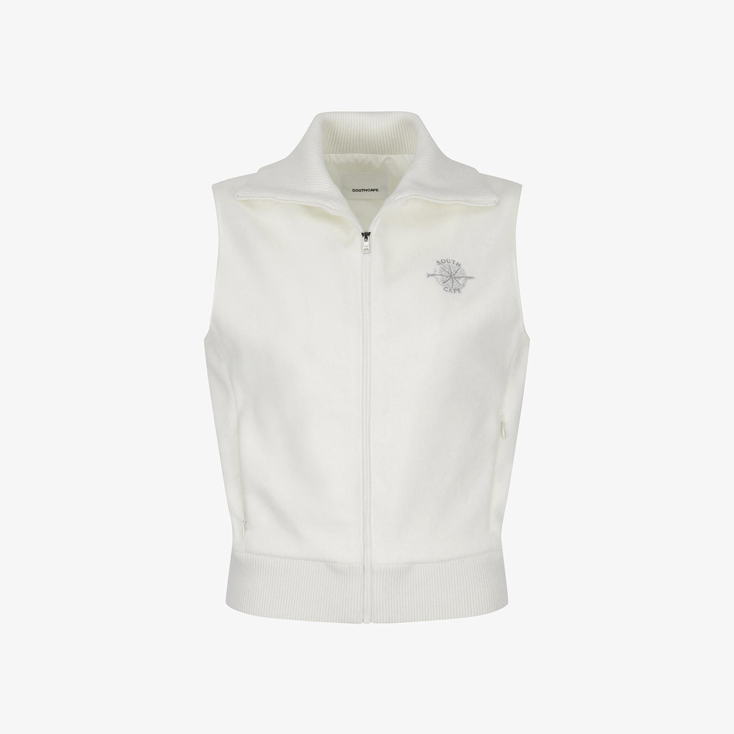 Áo vest golf nữ Southcape trắng không tay cổ trụ