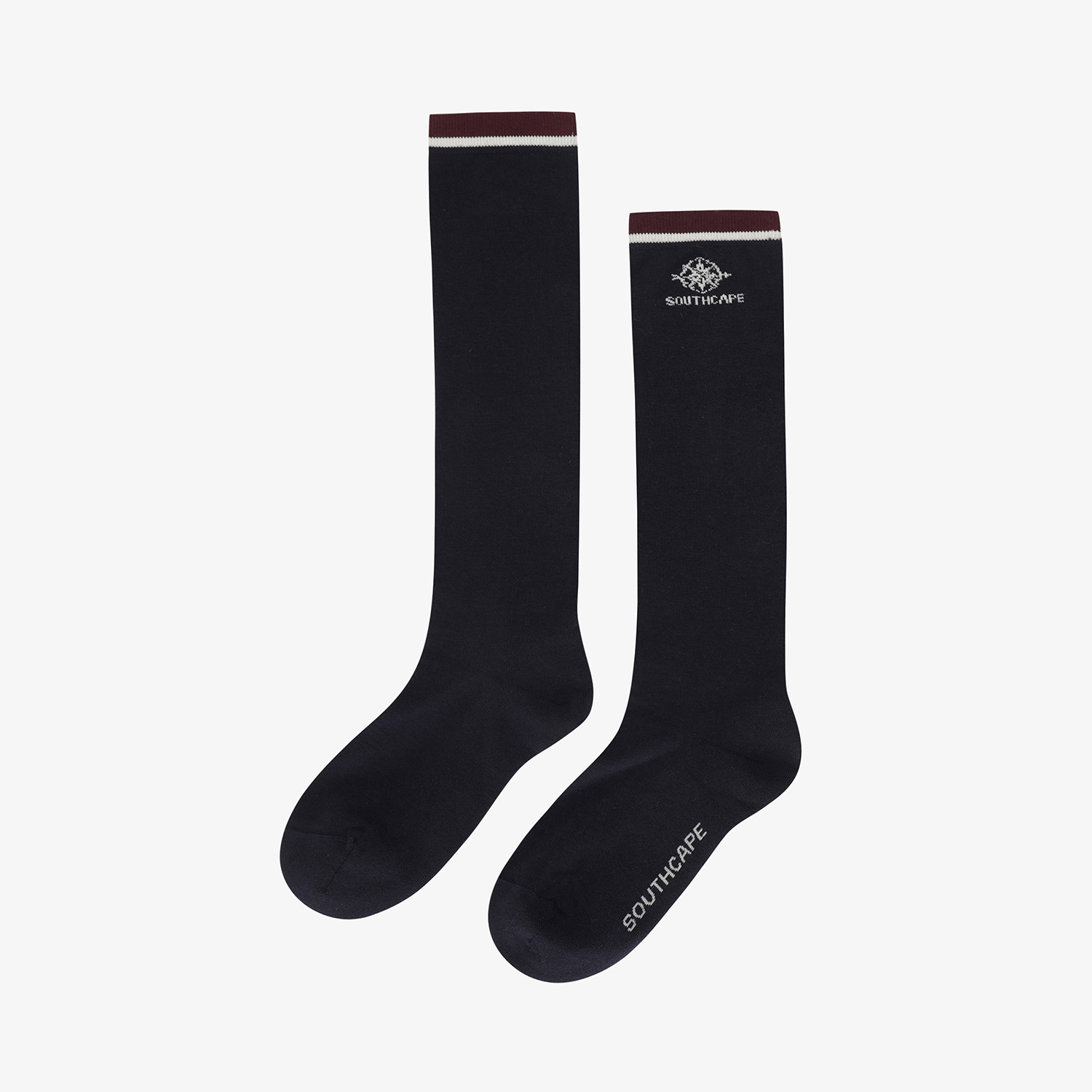 Tất golf nữ dáng dài viền trắng đen — Southcape | Seoul Golf Fashion