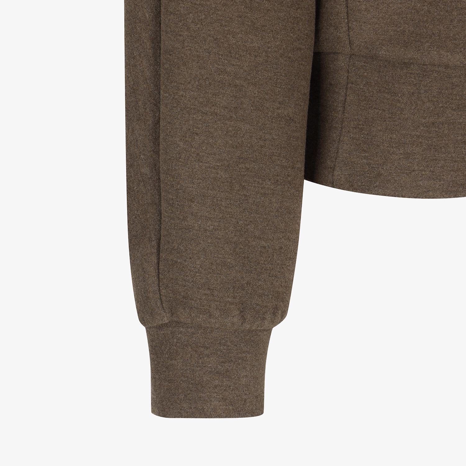 Áo knit golf nữ màu be đậm kiểu hoodie — ảnh 5