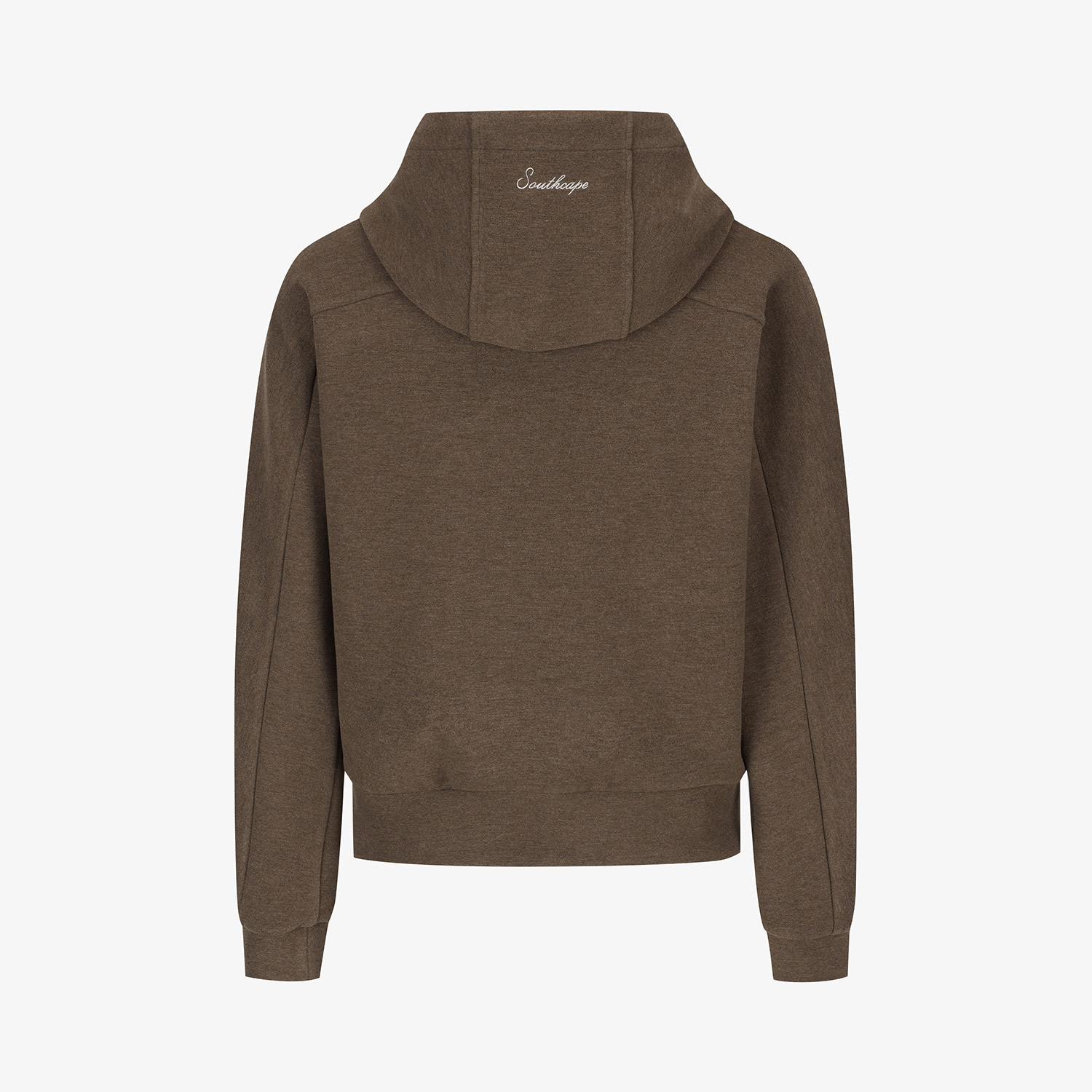 Áo knit golf nữ màu be đậm kiểu hoodie — ảnh 3