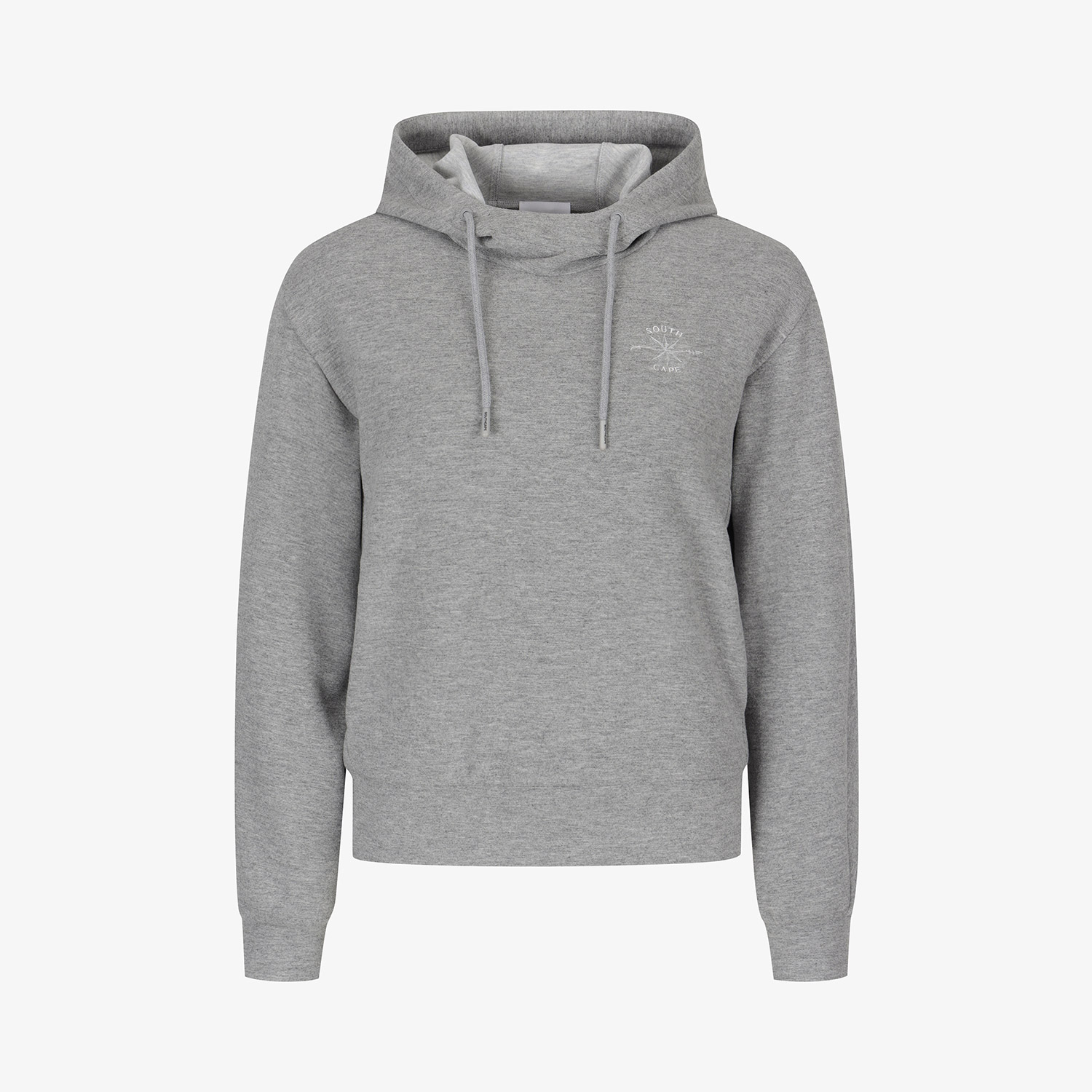 Áo knit golf nữ Southcape kiểu hoodie màu xám thiết kế tay dài, cổ có mũ và dây rút
