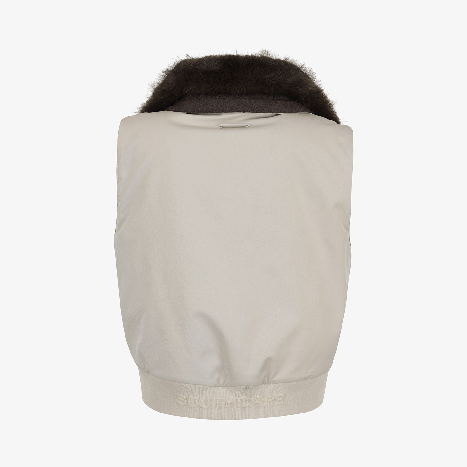 Áo vest golf nữ cổ lông màu sépia — ảnh 3
