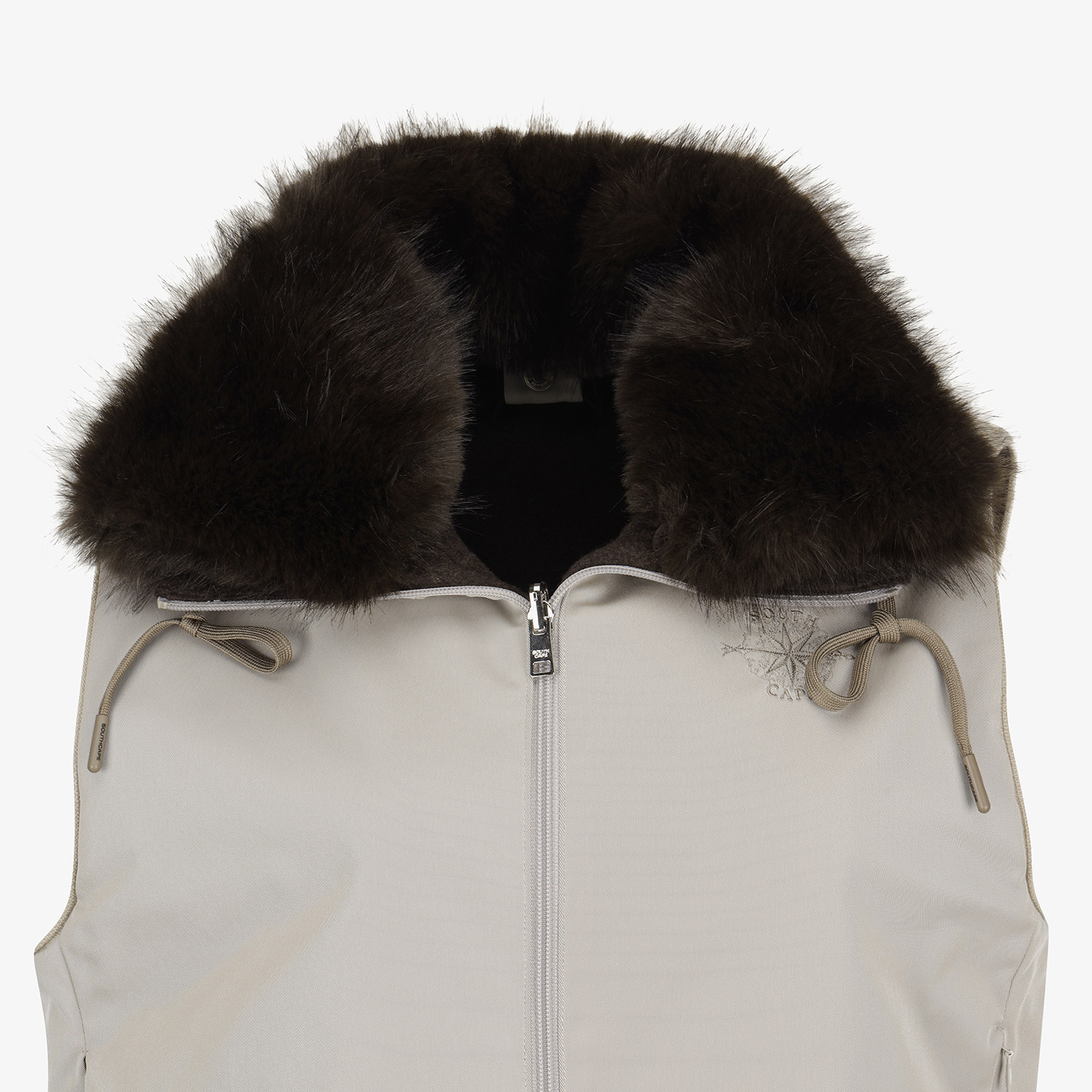 Áo vest golf nữ cổ lông màu sépia — ảnh 4