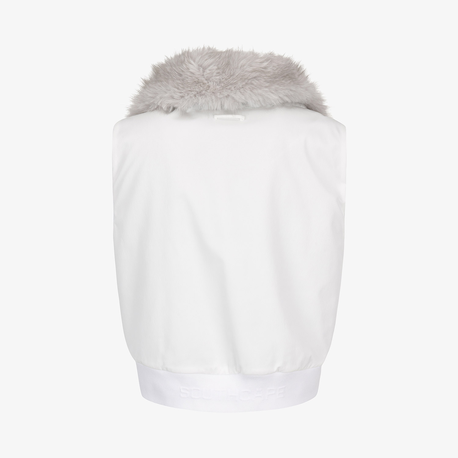 Áo vest golf nữ dáng suông phối cổ lông màu trắng — ảnh 3
