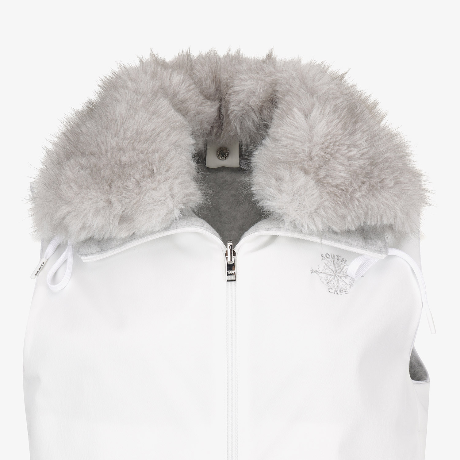 Áo vest golf nữ dáng suông phối cổ lông màu trắng — ảnh 4