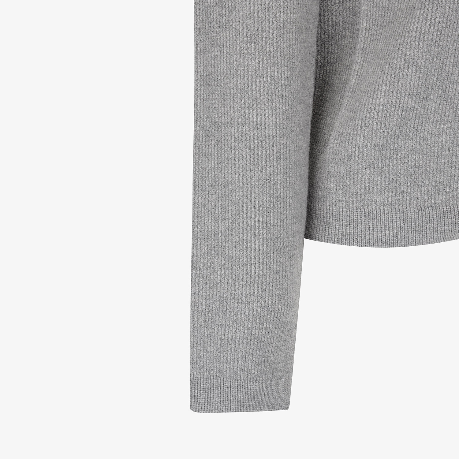 Áo knit golf nữ cổ cao khóa kéo màu xám — ảnh 5
