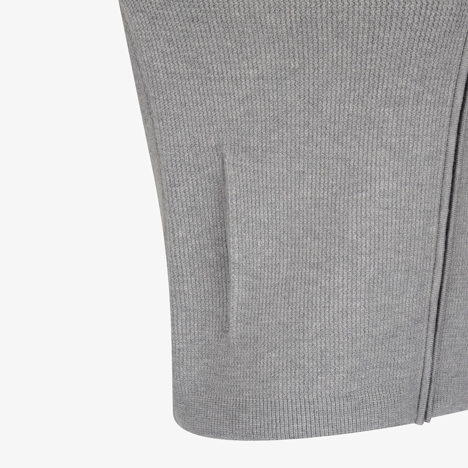 Áo knit golf nữ cổ cao khóa kéo màu xám — ảnh 6