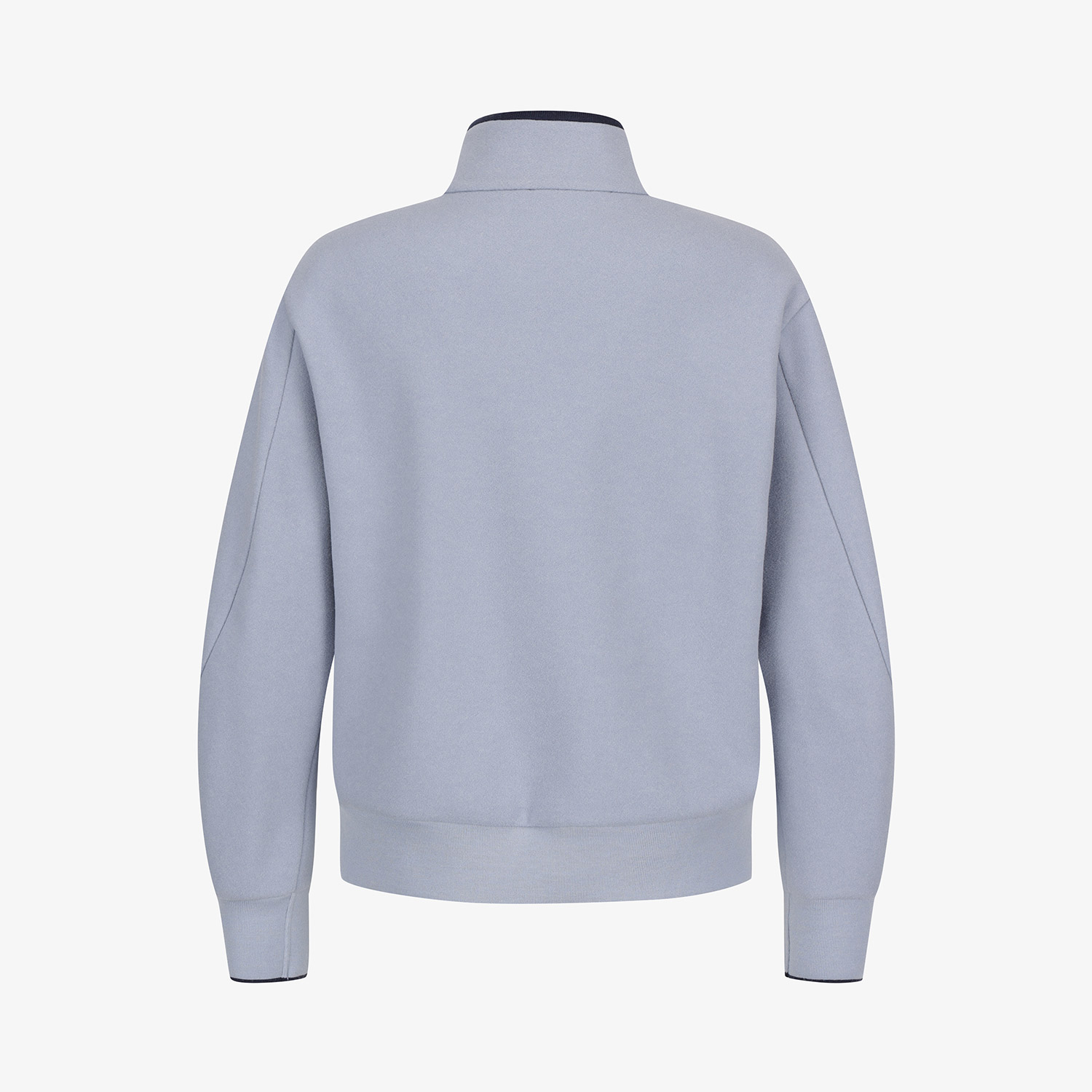 Áo knit golf nữ cổ cao khóa kéo màu xanh dương nhạt — ảnh 3