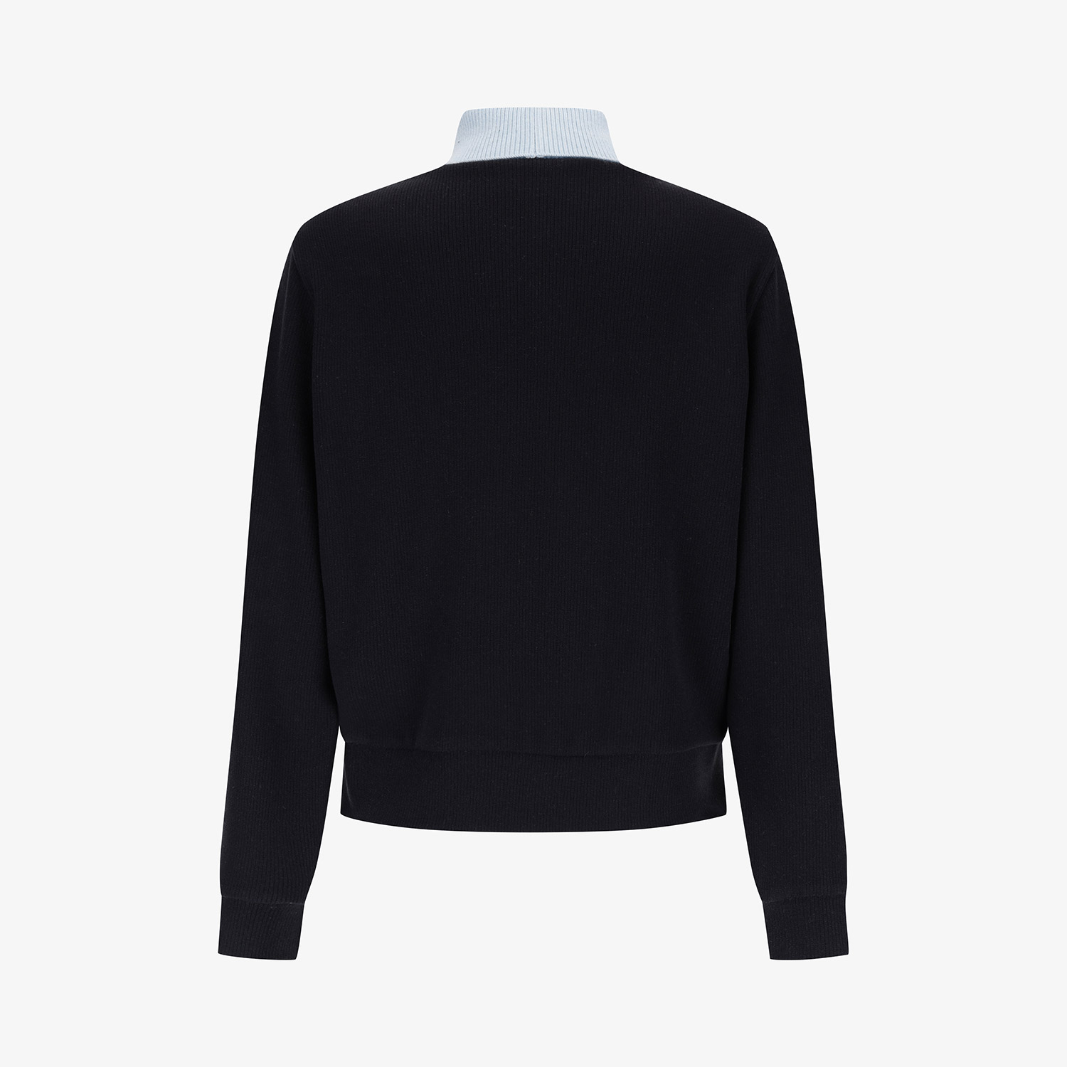 Áo knit golf nữ cổ phối xanh navy đậm — ảnh 3