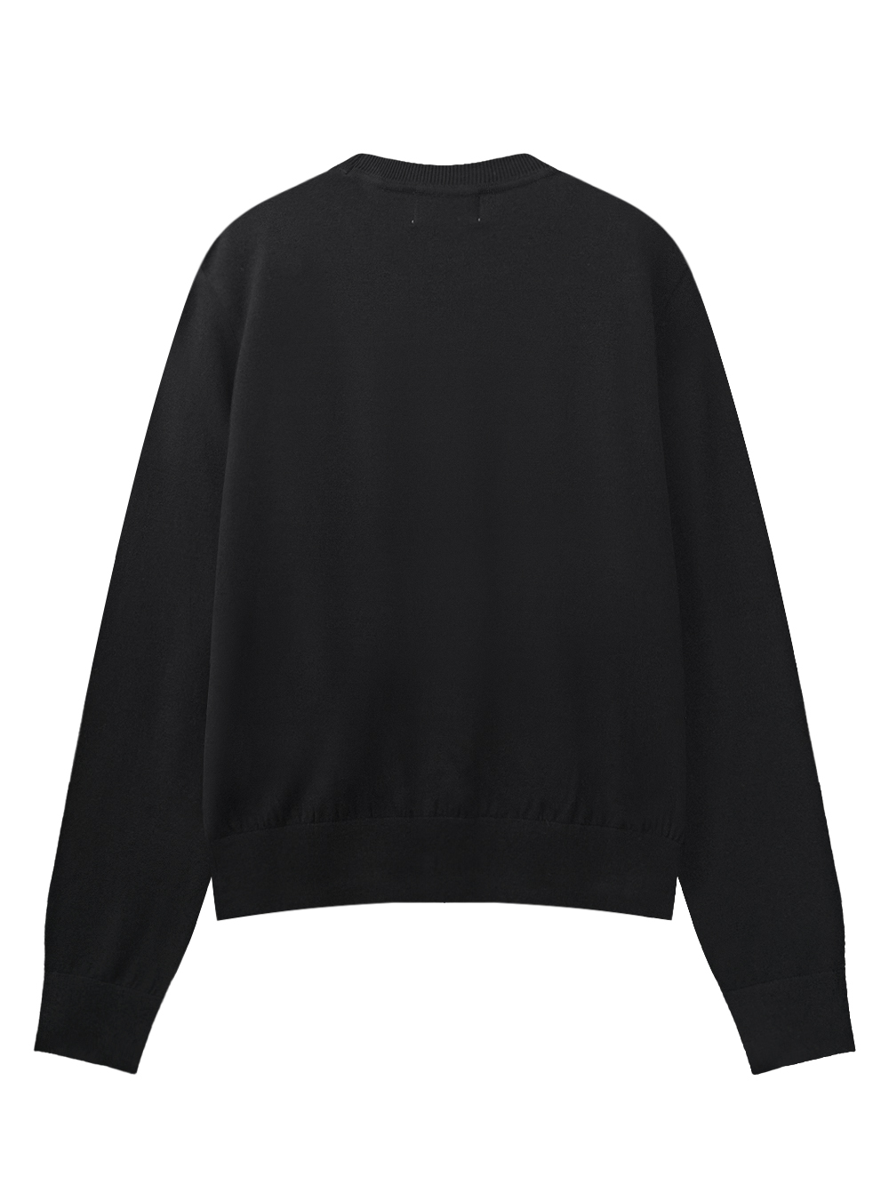 Áo knit golf nữ cổ tròn logo nổi màu đen — ảnh 2