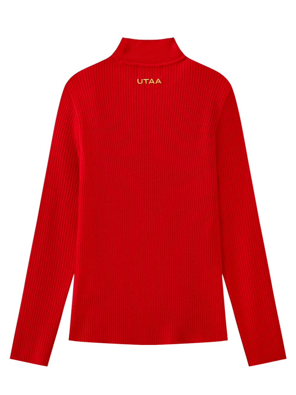 Áo knit golf nữ cổ lọ tay dài màu đỏ — ảnh 2