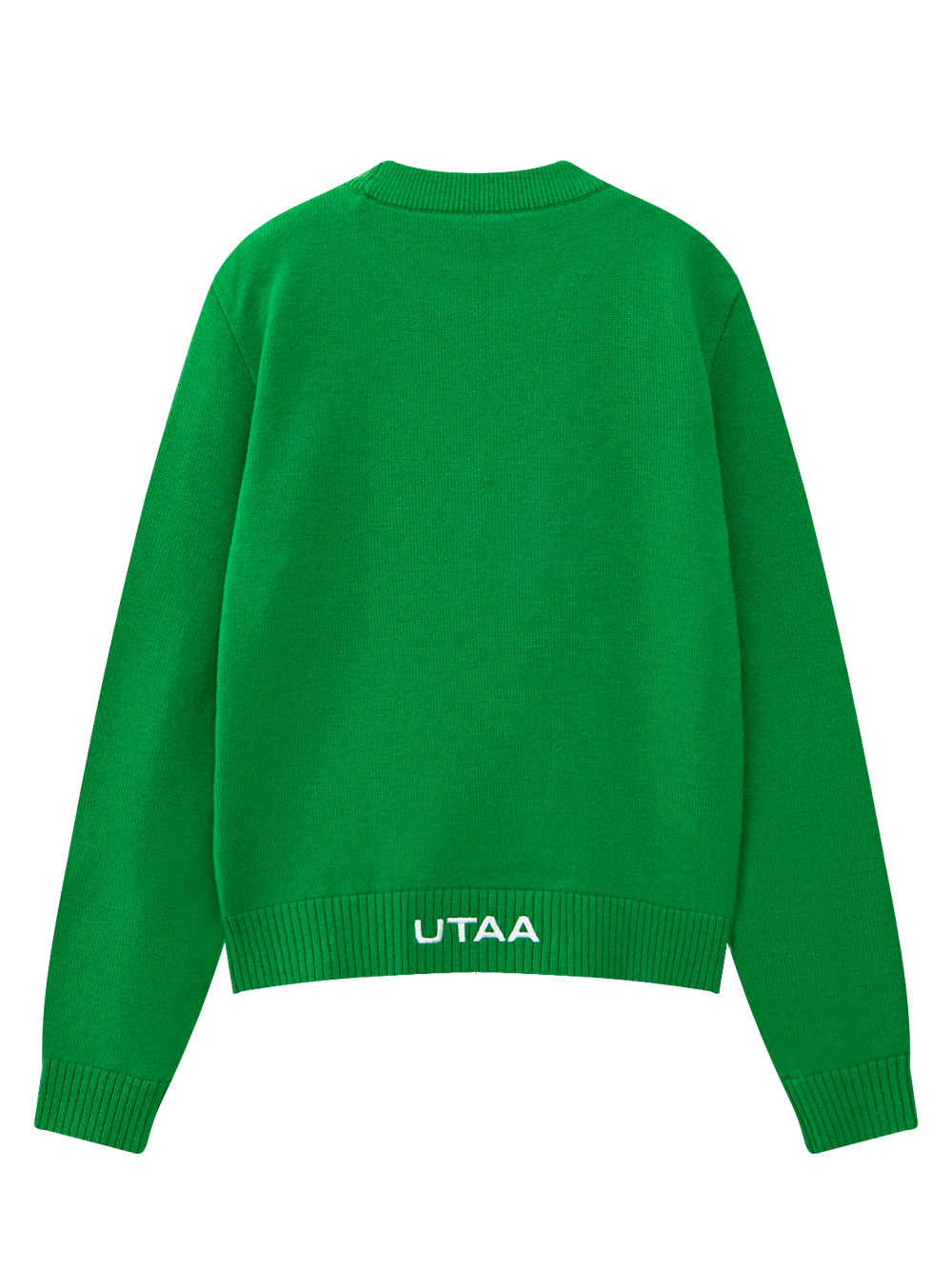 Áo knit golf nữ phối cúc vàng màu xanh lá — ảnh 2