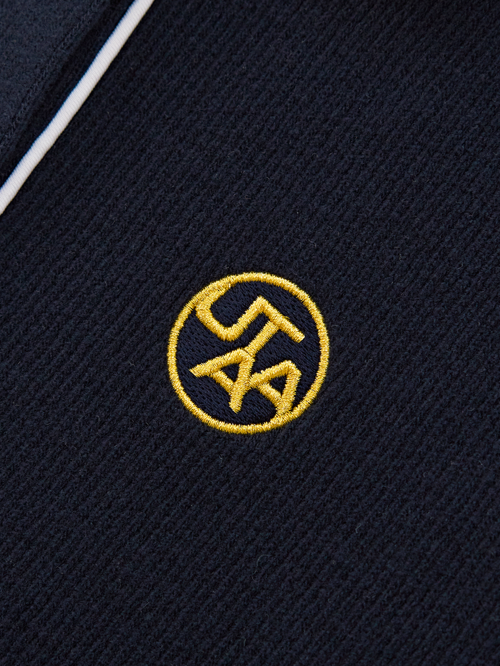 Áo sơ mi golf nữ cổ bẻ phối viền trắng xanh navy — ảnh 4
